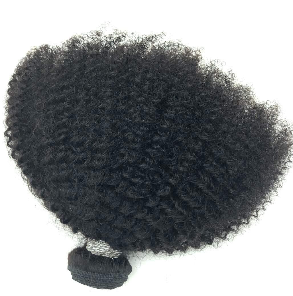 Brazilian Afro Kinky Curly Hair Extension 8-22inch 4B 4C 1 Bundle 100g Brazilian Virgin Remy Human Hair Weaves Natural Black Color (1 bundle 10inch, natural black)