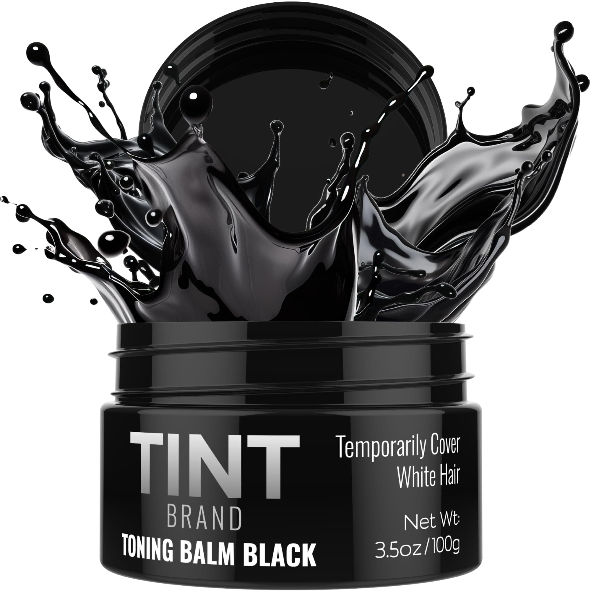 Tint Toning Balm Black Hair Gel for Men, Temporary Grey Hair Darkening, Natural Strong Hold, Styling Black Gel for Men & Women, Travel Size