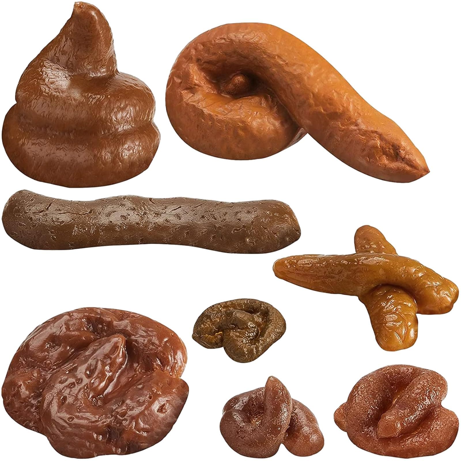 Boao 8 Pieces Fake Poop Floating Poo Prank Realistic Fake Turd Fake Dog Poo Lifelike Poo Toy Gags and Practical Joke Toys for April Fools' Day Prank Halloween Party Supplies
