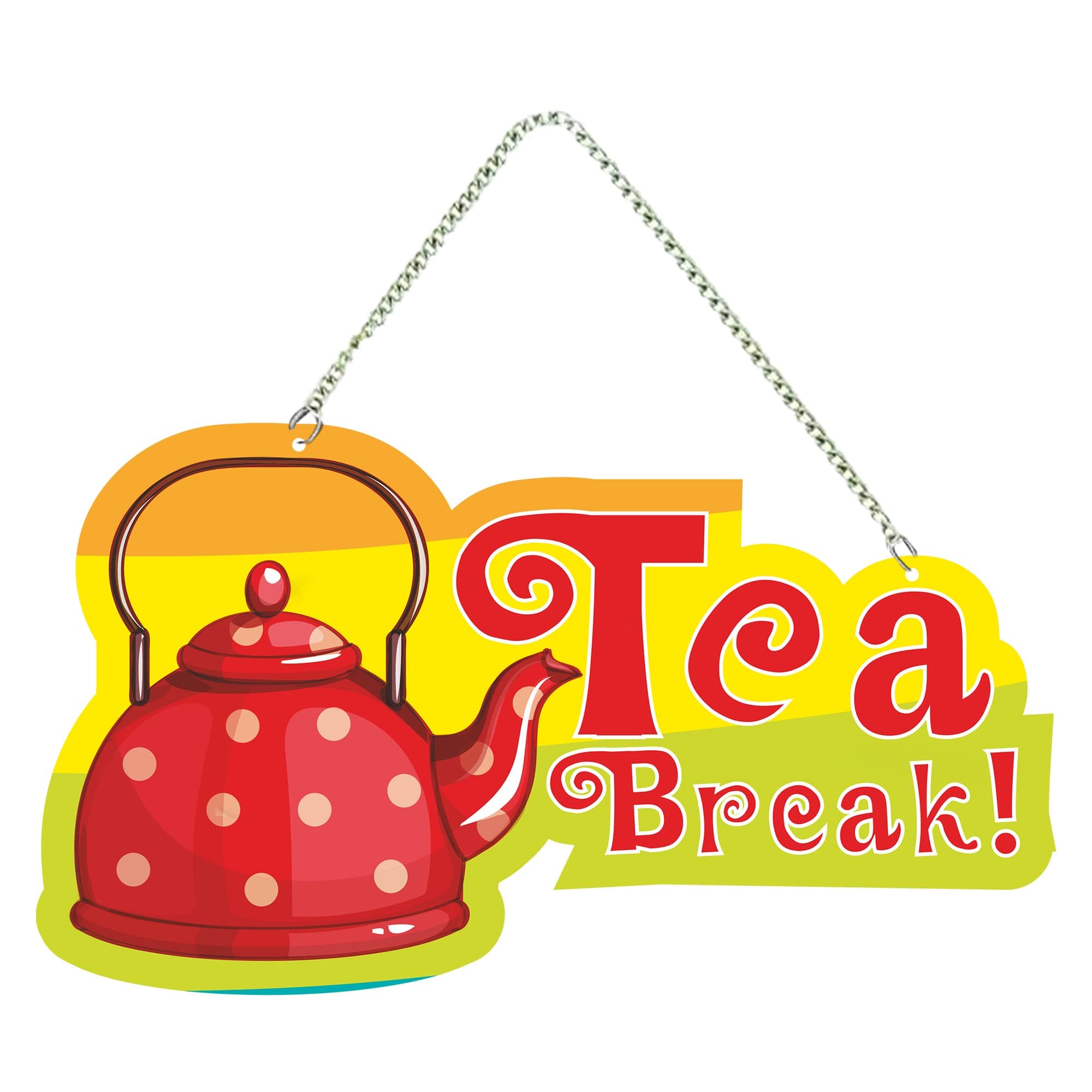 Artvibes Tea Break Quote Wall Hanger for Home|Office|Living Room|Gift, Wall Decoration (WH_5511N)