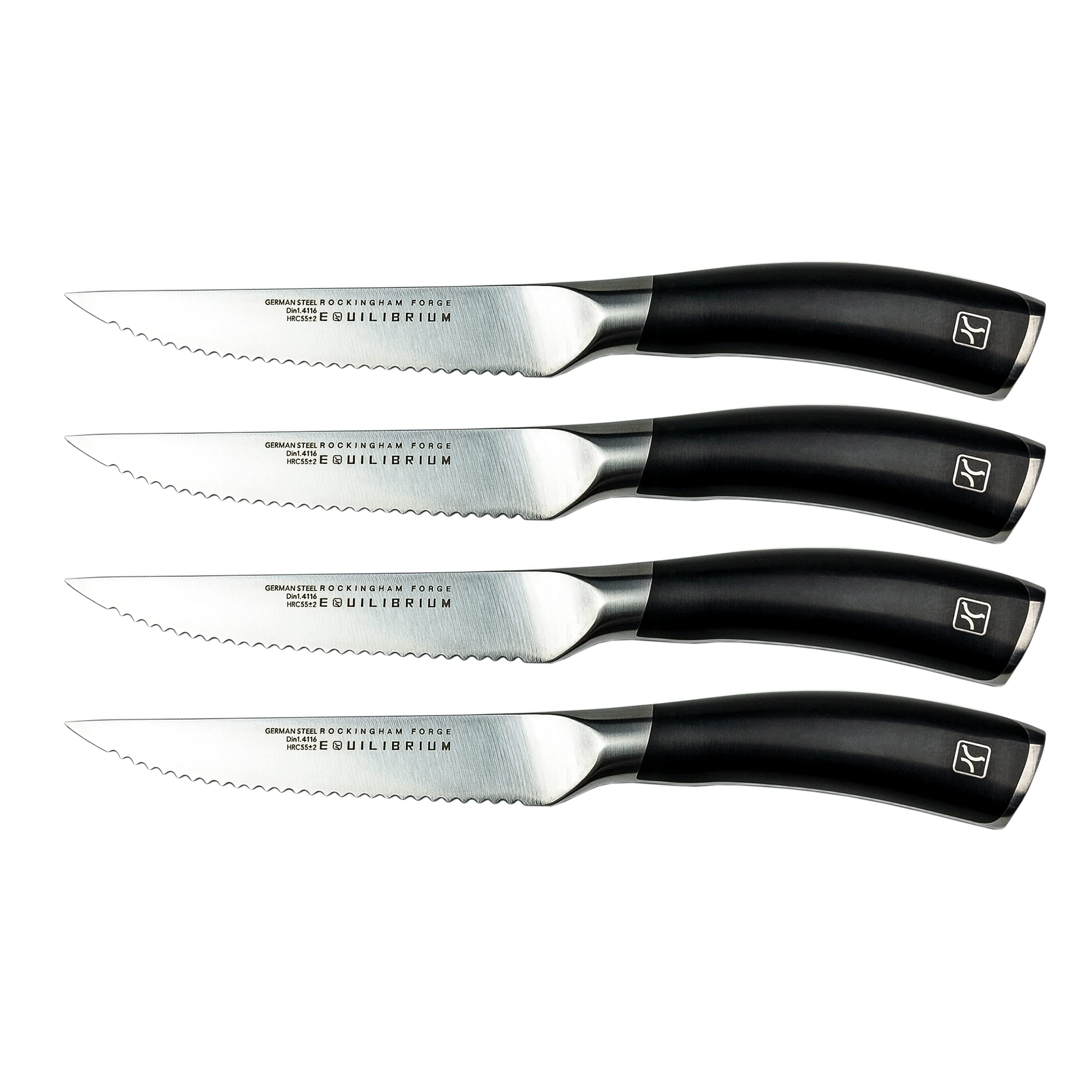 Rockingham Forge Equilibrium Stainless Steel 11.5cm Steak Knife Set x4