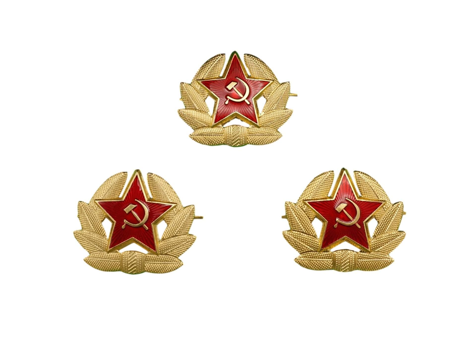 Soviet Pin WW2 Communist Sickle And Hammer Pin Star KGB Pin Russian Hat Badge USSR Russian Insignia