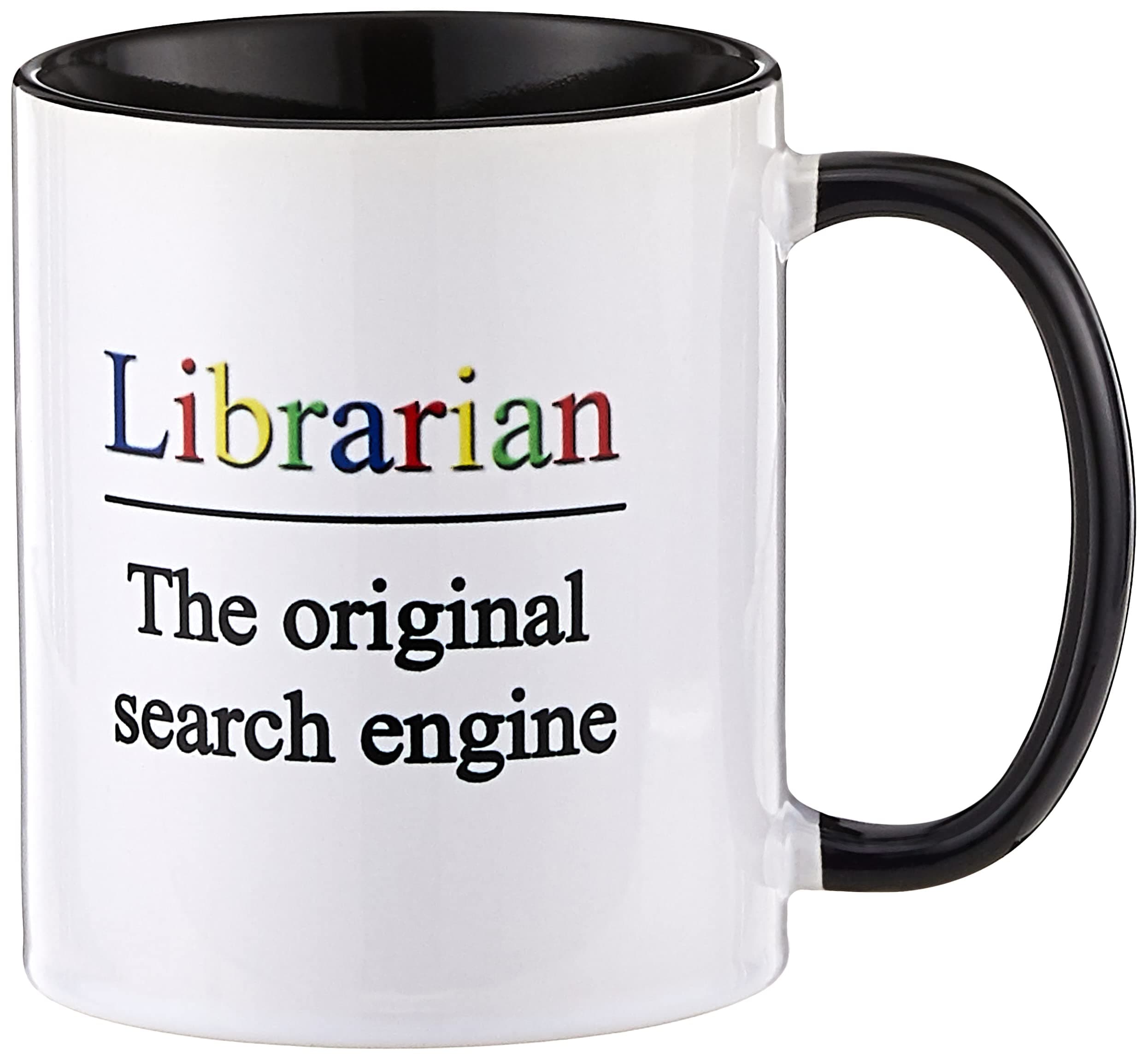 3dRose mug_202958_4 Librarian The Original Search Engine Mug, Black, 11 oz