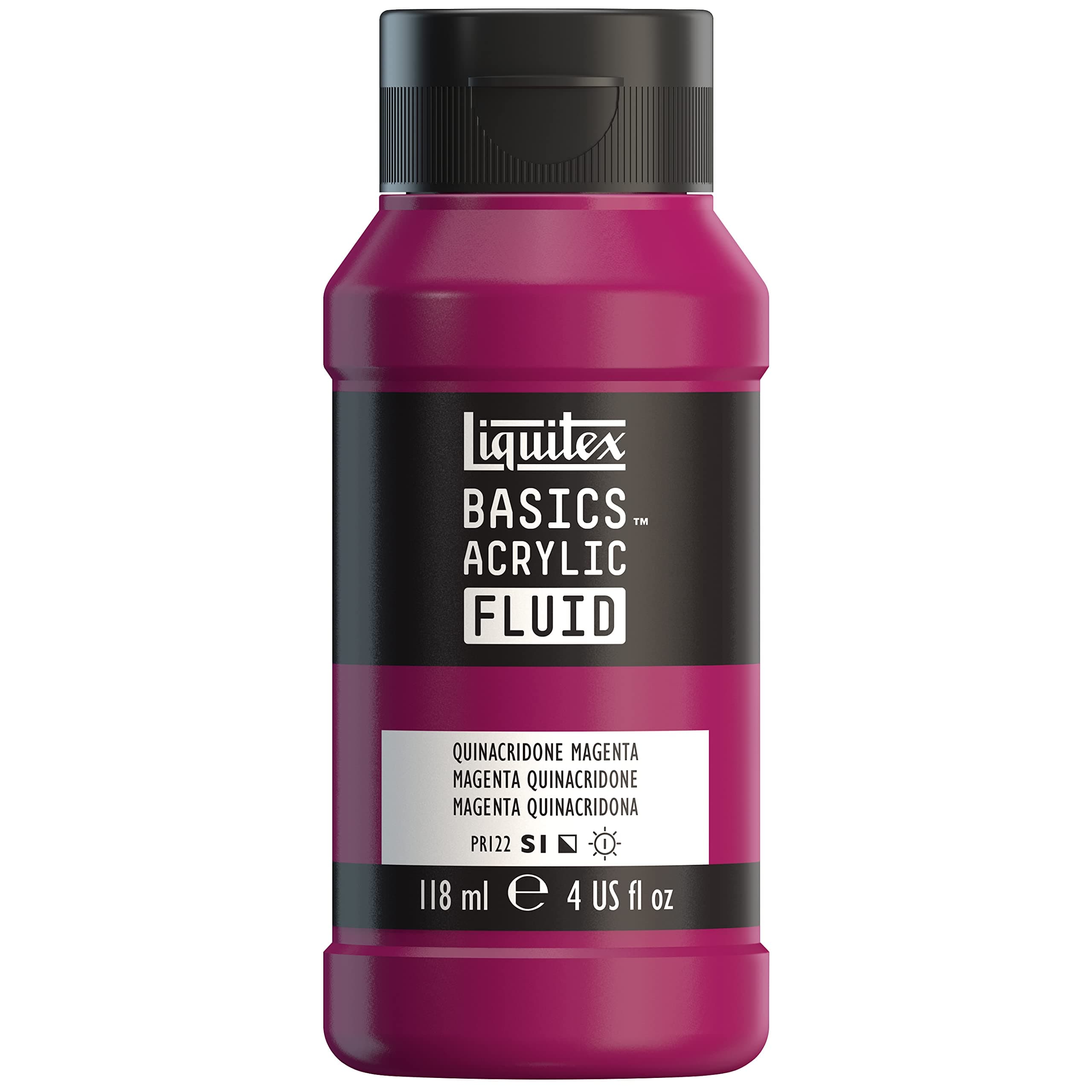 BASICS Acrylic Fluid Paint, 118ml (4-oz) Bottle, Quinacridone Magenta