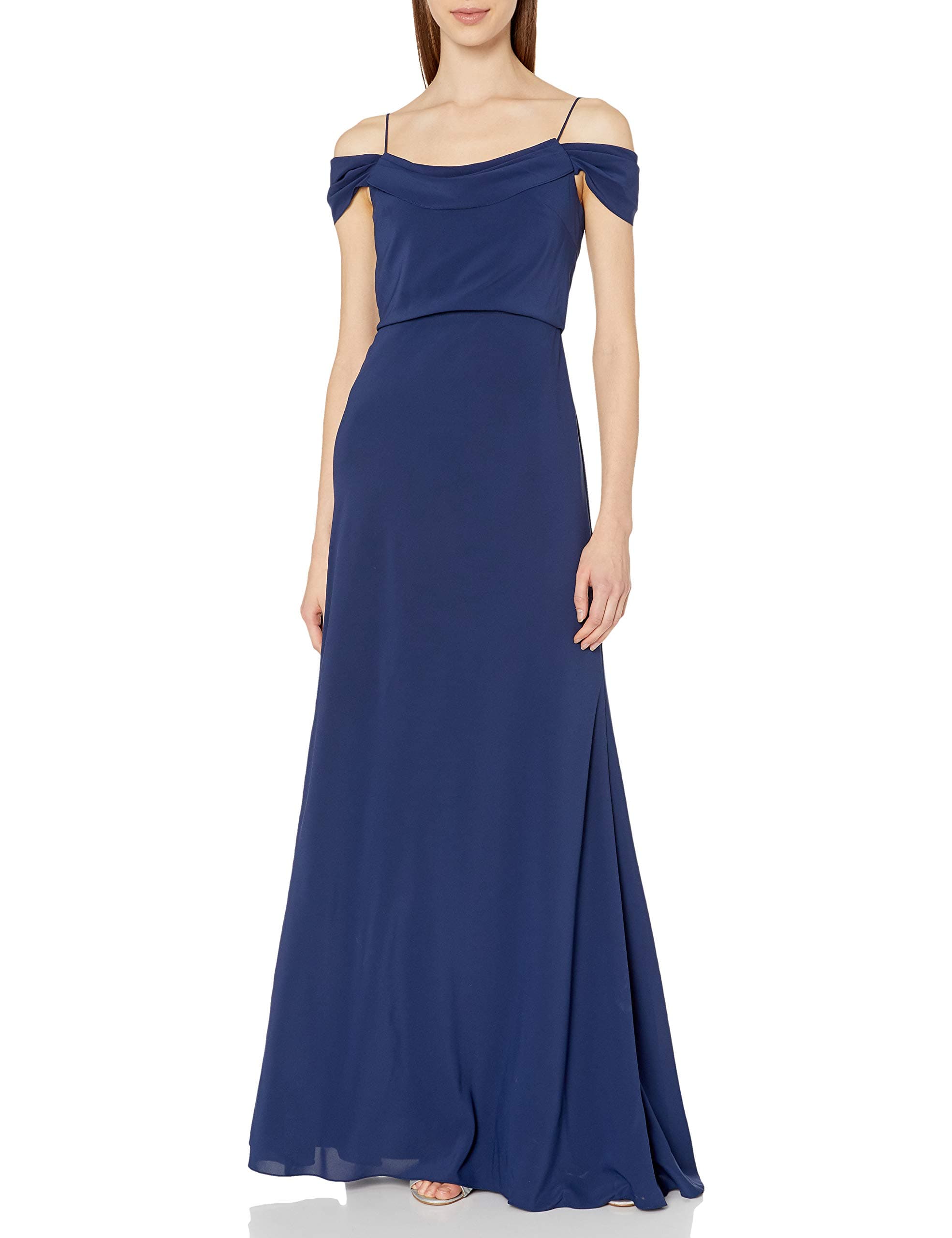 Jenny Yoo Women's Sabine Draped Off The Shoulder Crepe Gown