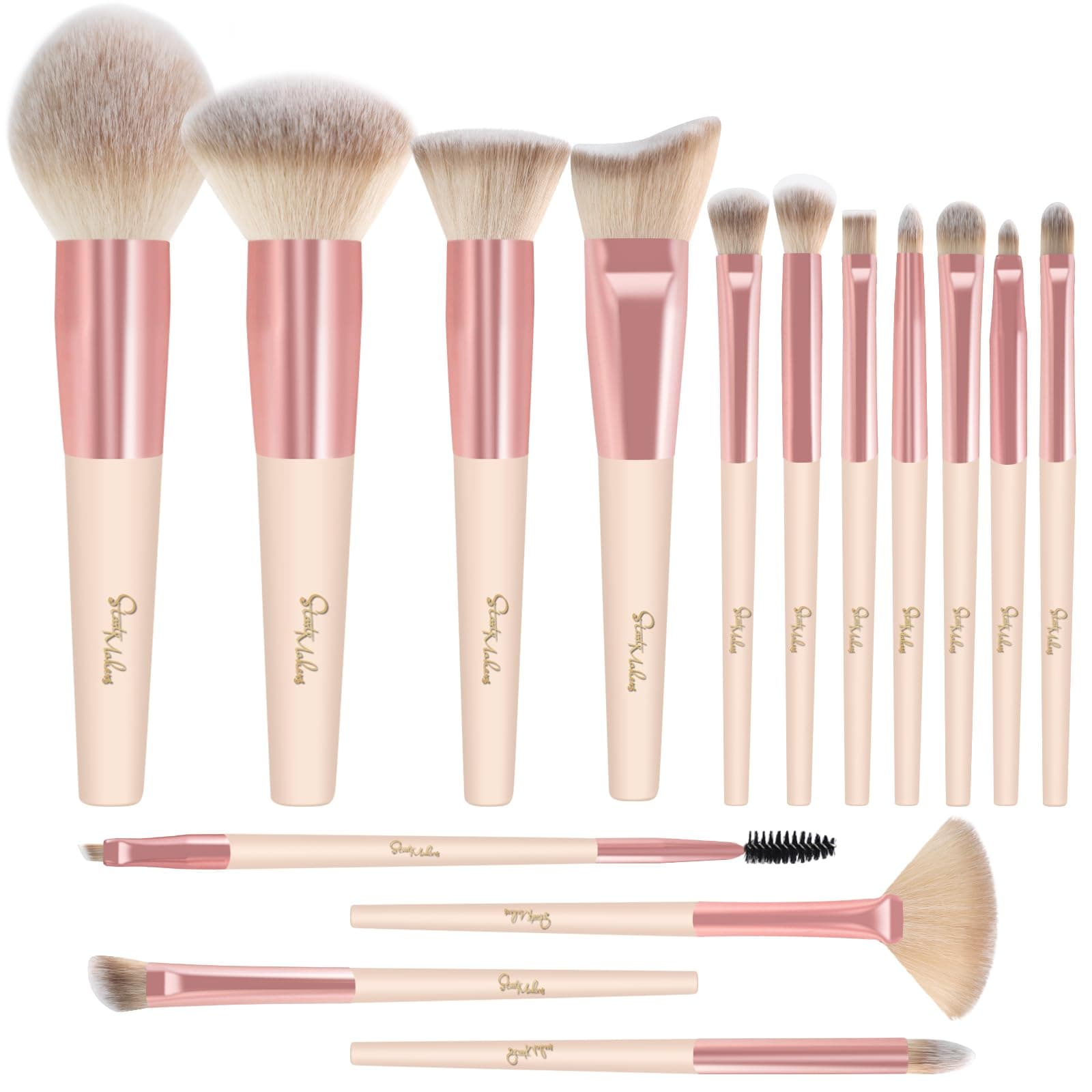 Makeup Brushes Start Makers 15Pcs Marble Makeup Brush Set Foundation Powder Blush Blending Eyeshadow Brushes Sets
