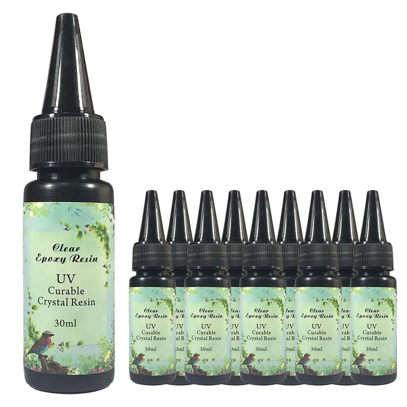 10 Pieces 30ML Crystal Epoxy Resin Glue Nail Art Tools for DIY Home Professional Handcraft Jewelry Earrings Necklace Bracelet Nail Art Accessories