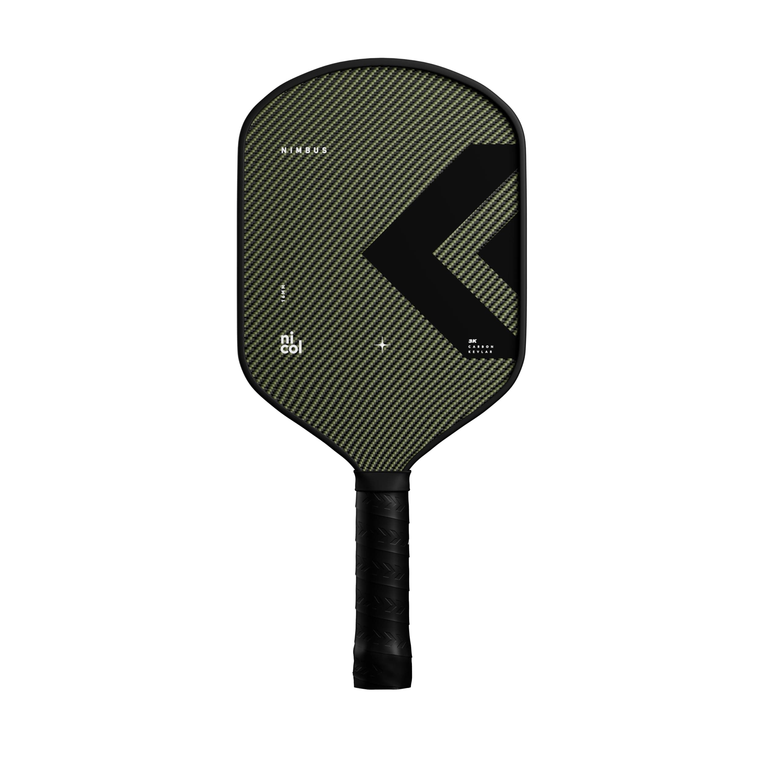 Nimbus by Nicol Pickleball - Thermoformed 3K Carbon Fiber Infused with Yellow Kevlar Surface Pickleball Paddle for Increased Spin & Control -Aerodynamic Pickleball Racket with Elongated Handle