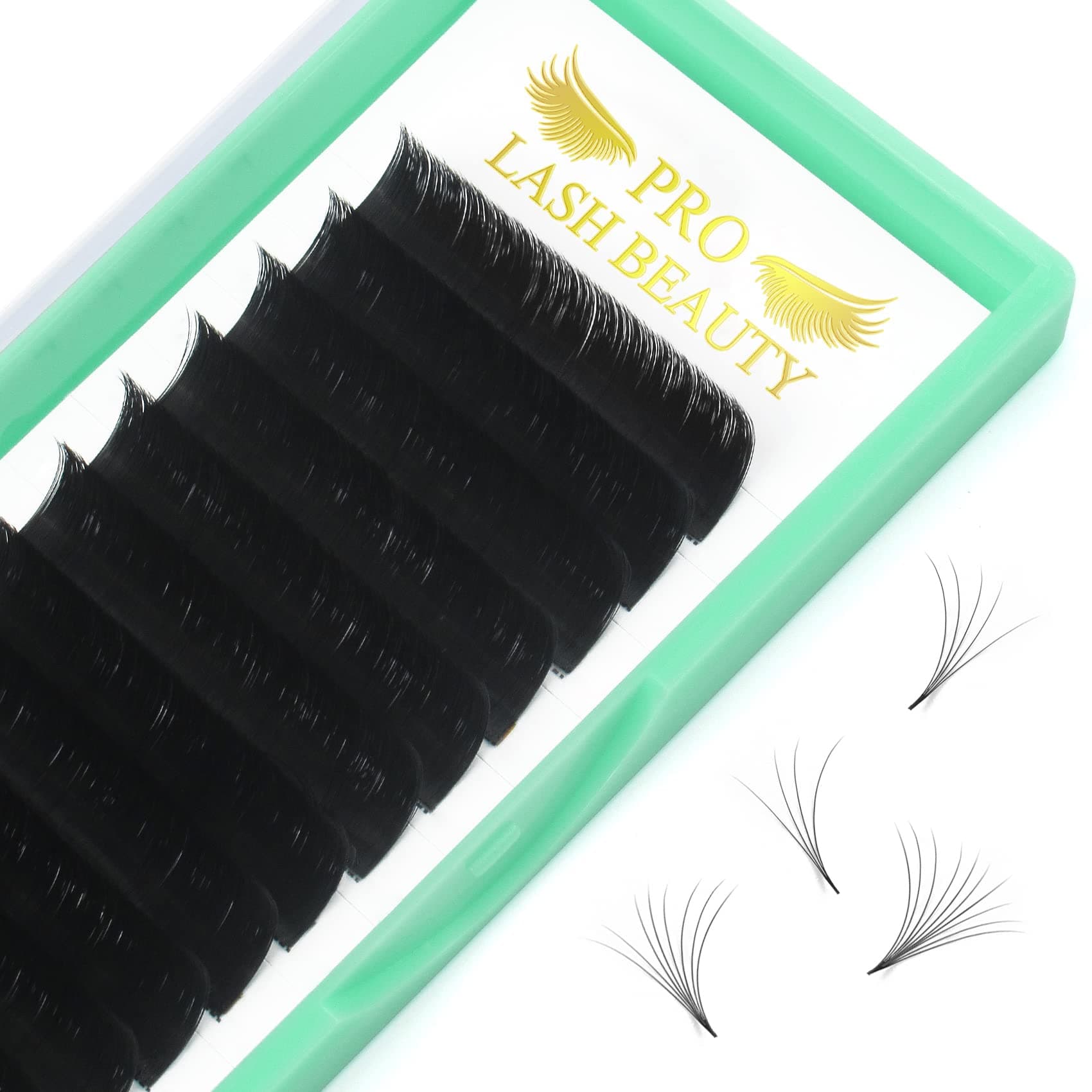 Easy Fan Volume Lashes D-0.05-16 Volume Lash Extensions Rapid Blooming Lashes Mega Volume Lash Extensions Rapid Blooming Eyelash Extensions 9 to 20 mm Flowering Lash Extensions C D curl(D-0.05,16mm)