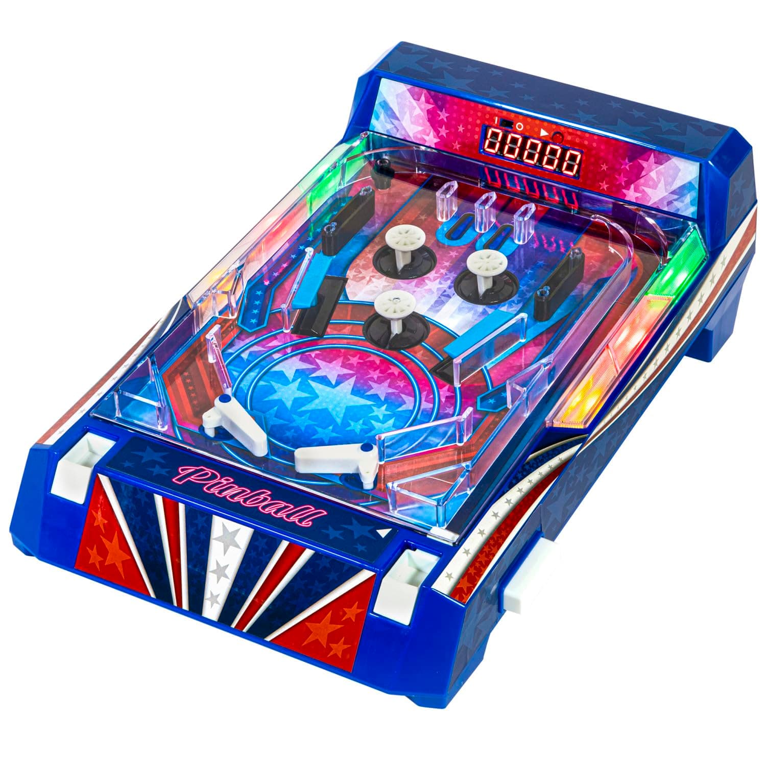 Retro Arcade Electronic: Pinball - Tabletop Game, Vibrating Bumpers, LED Lights, Sound Effects, 1 Player, Ages 6+
