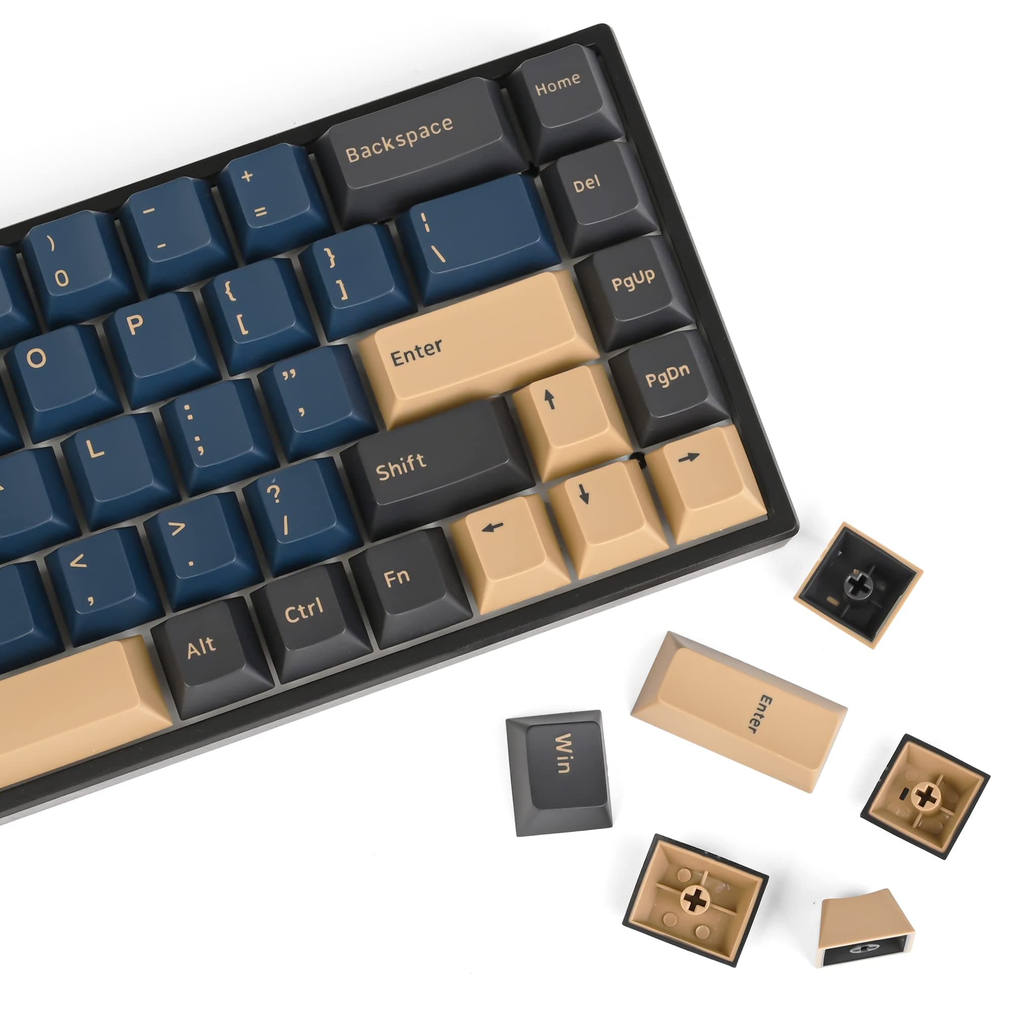 Guffercty kred Blue Samurai PBT Keycaps Cherry Profile 170-Key Double Shot with 7u/6u Spacebar for 61/64/87/104/108 Cherry Mx Switches Mechanical Keyboard