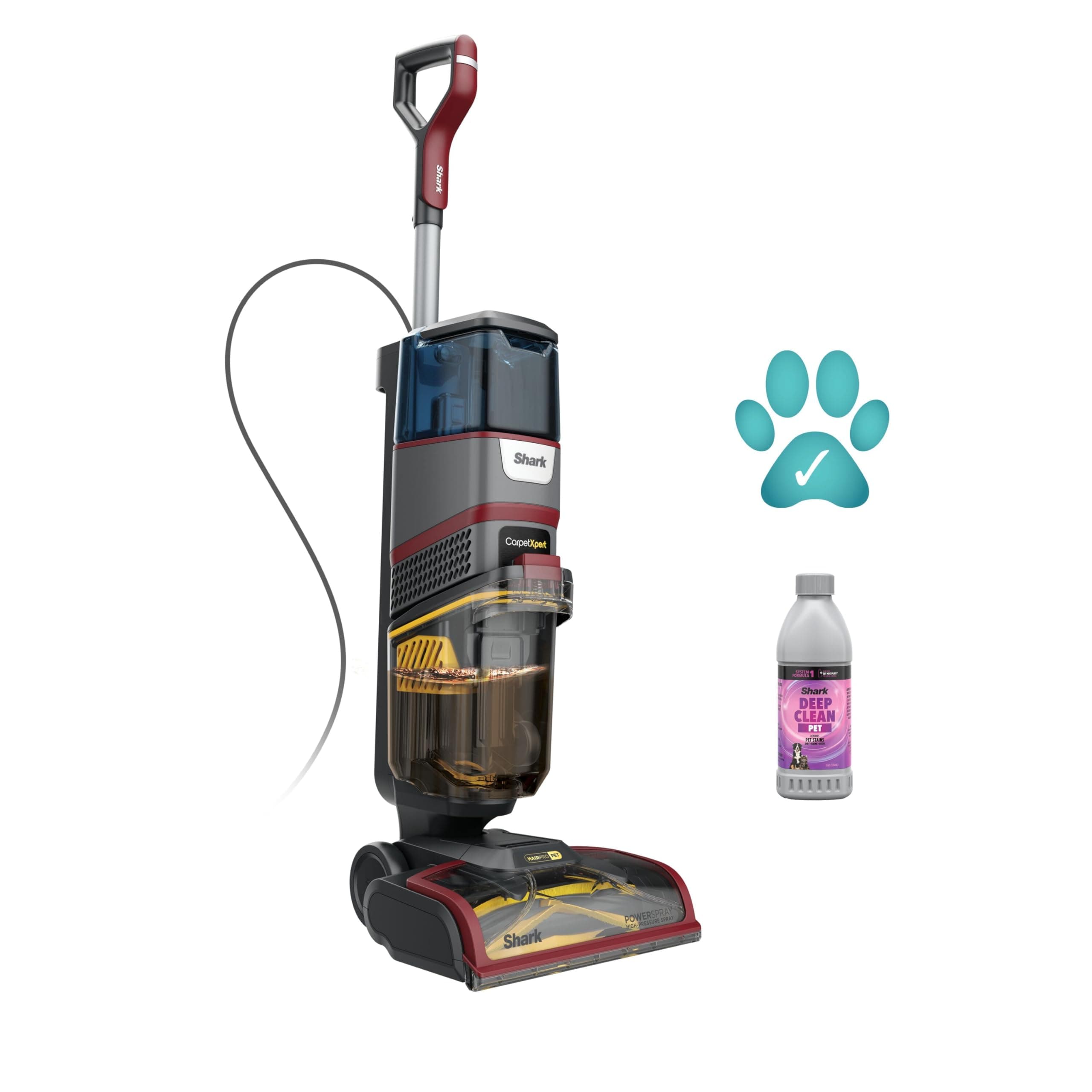 CarpetXpert HairPro Pet Carpet Cleaner with Anti-Clog, Anti-Clump, Anti-Tangle, Removes Stains & Odours from Carpets & Rugs, Includes Deep Clean Pet Formula, 1000W, EX220UK