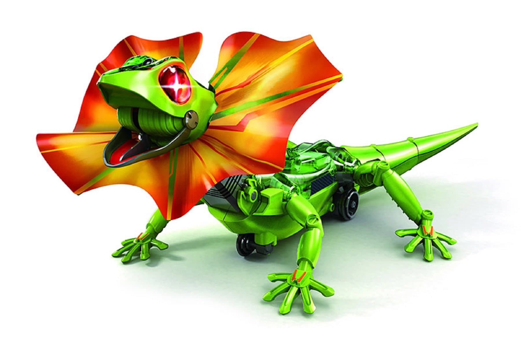 Emob DIY Self Assemble Interactive Robotic Frilled Lizard Toy with Infrared Sensor (Green)