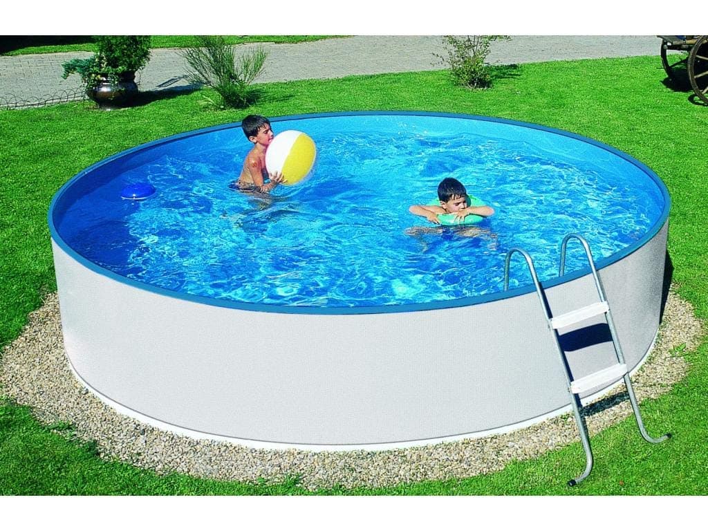 Mountfield Azuro Basic V3 Steel Wall Pool Set, Diameter 240 x 90 cm, Pool, Inner Film, Ladder, with Skim Filter Azuro 2000 Filter System