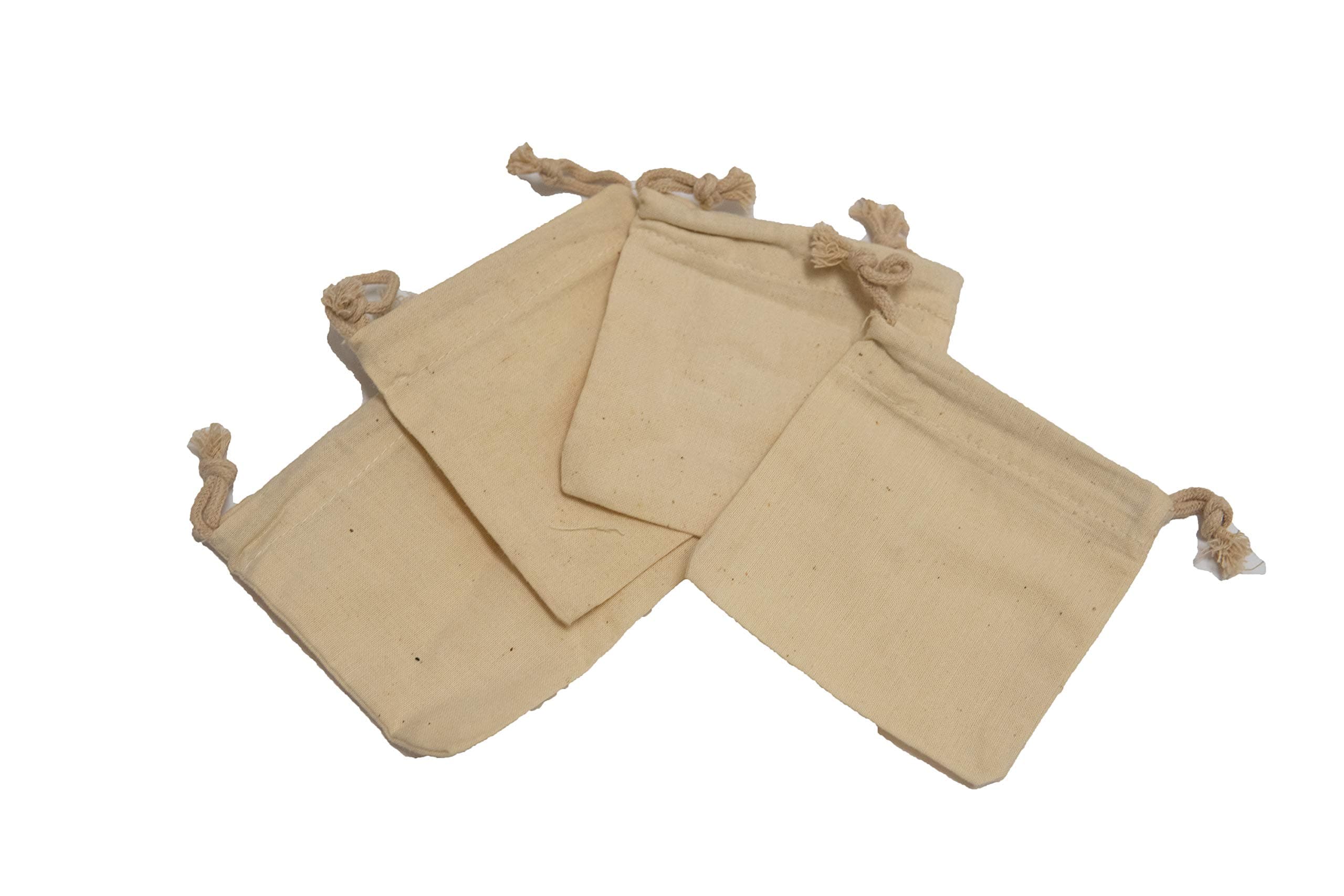 Four Cotton Bags for Greenwill Soapberry/Soap Nuts Size: 4"X4"