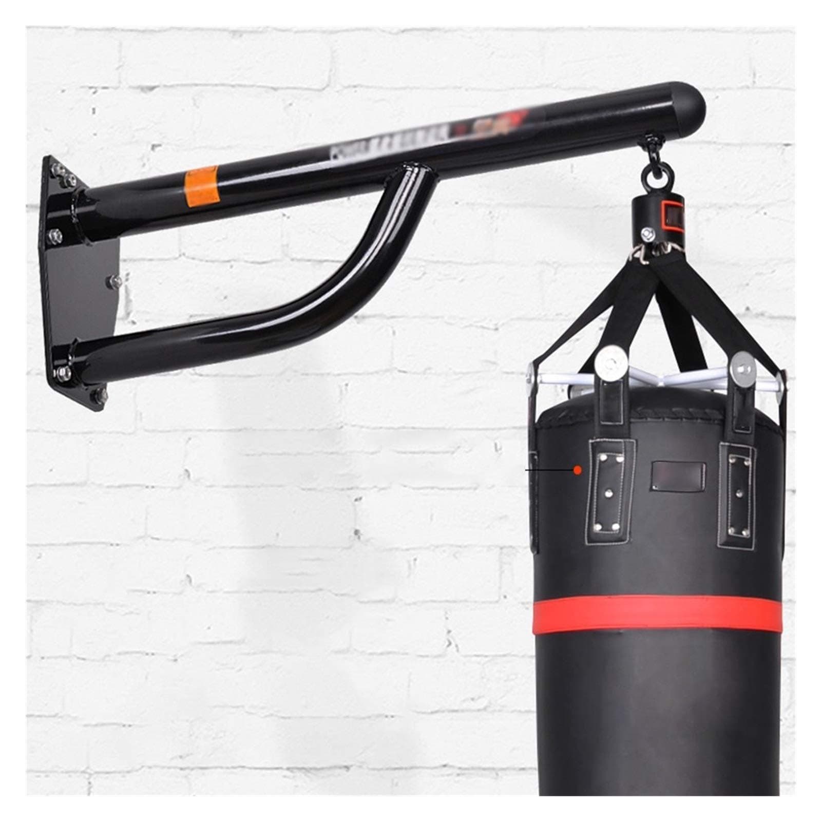 ZHANGQINGXIU Heavy Punch Bag Wall Bracket, Indoor Boxing Wall Hanger 350KG Metal Boxing Suspension Frame for Tai Quan MMA Training, 4 Sizes (Color : Black, Size : 60cm)
