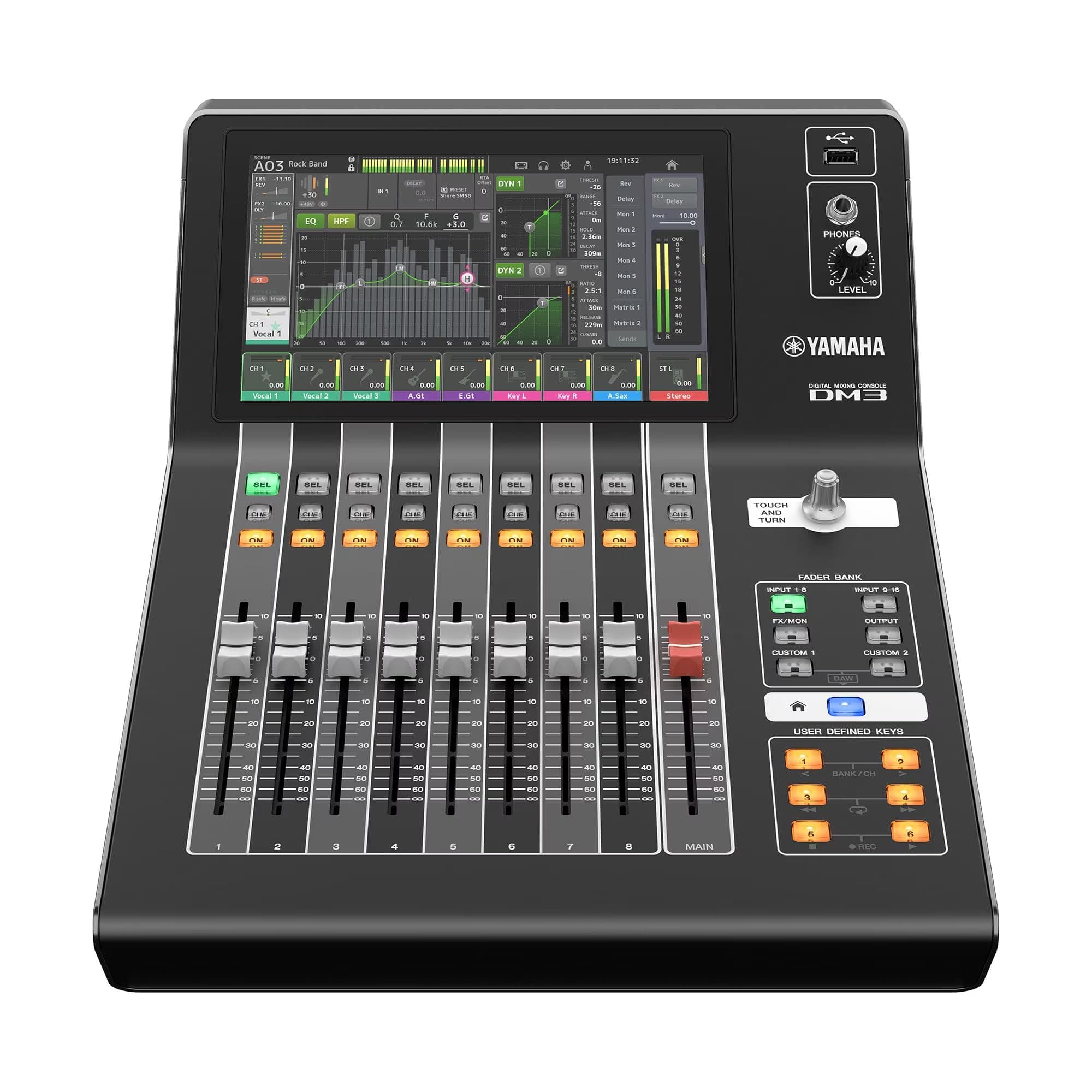 DM3-D 22 Channel Ultracompact Digital Mixing Console With Dante, Black