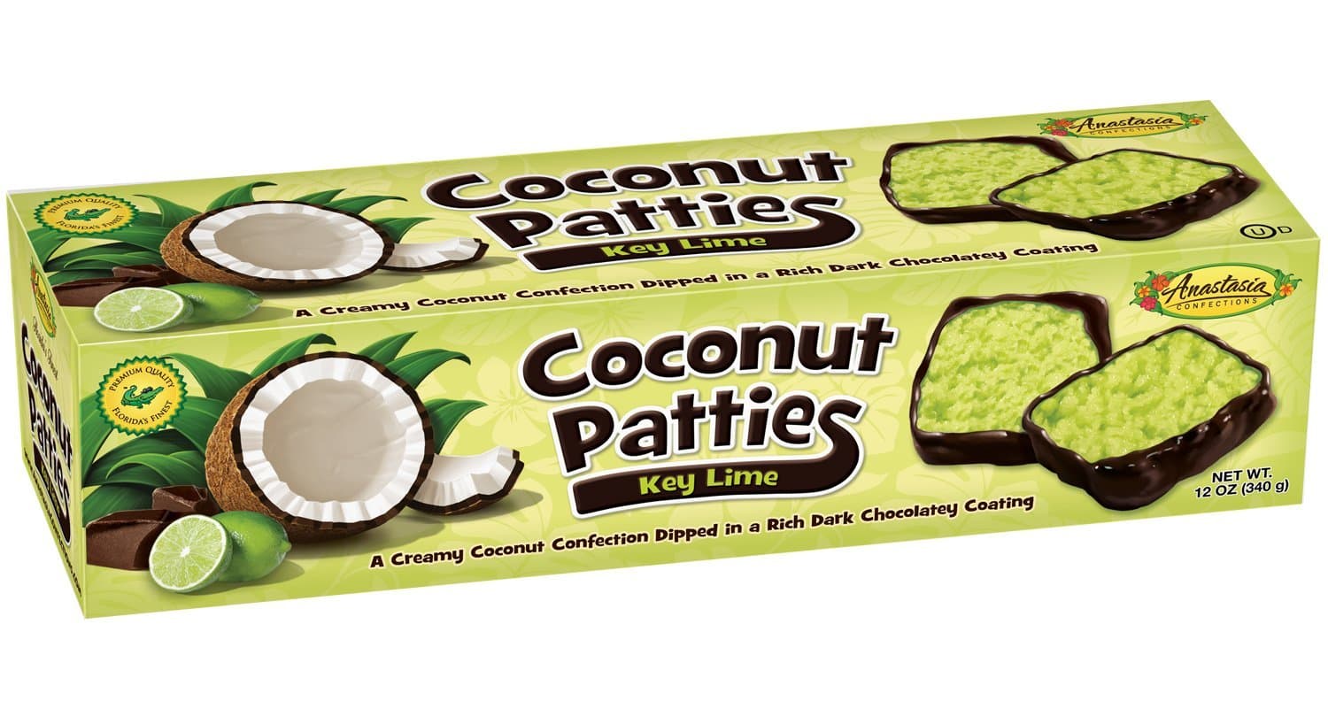 Anastasia Confections Coconut Patties, Key Lime, 12-Ounce (Pack of 6)