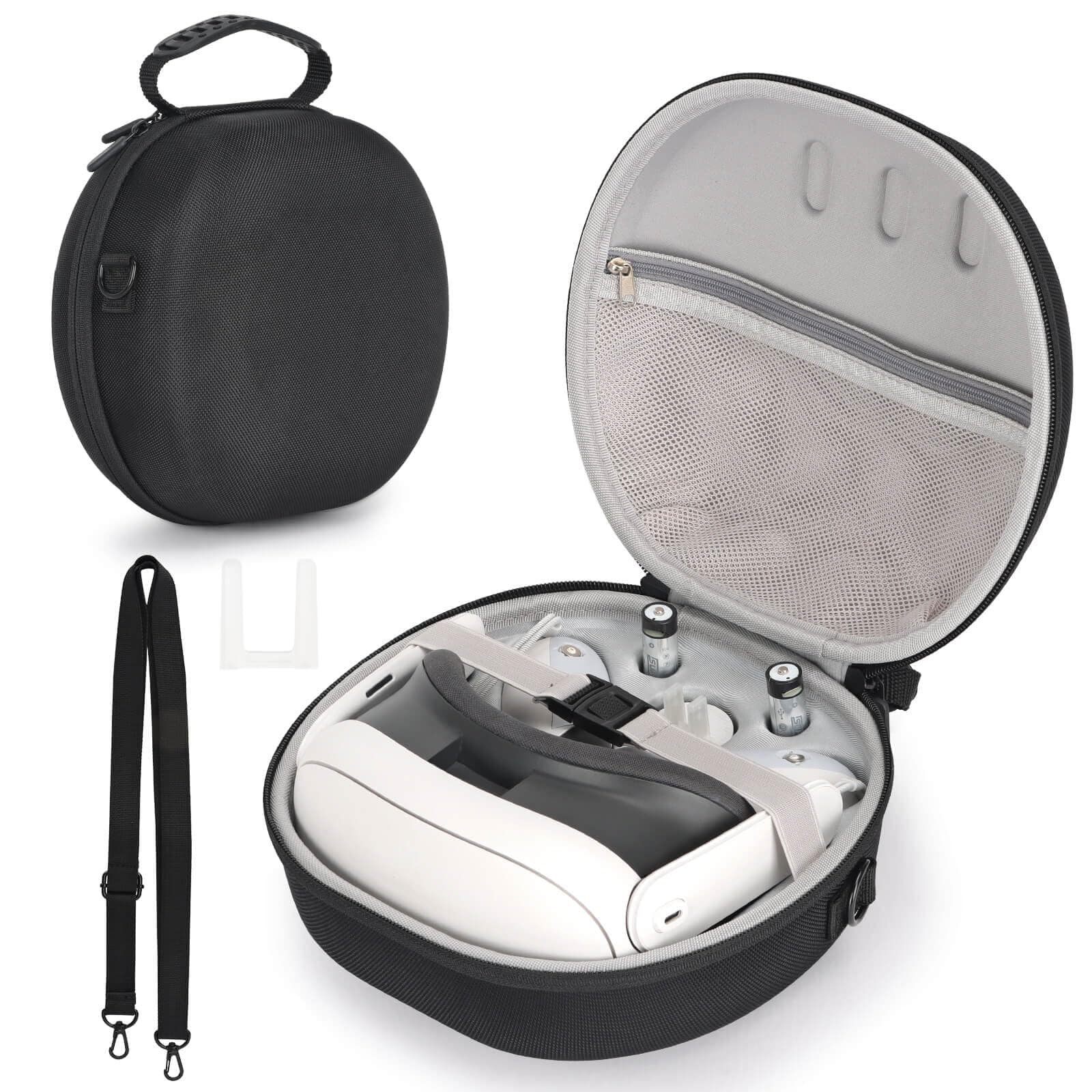 HUIJUTCHEN Hard Carrying Case for Meta/Oculus Quest 3 VR Gaming Headset & Touch Controllers, Waterproof Portable Travel Storage Bag with Shoulder Strap for Quest 3 Accessories, Black