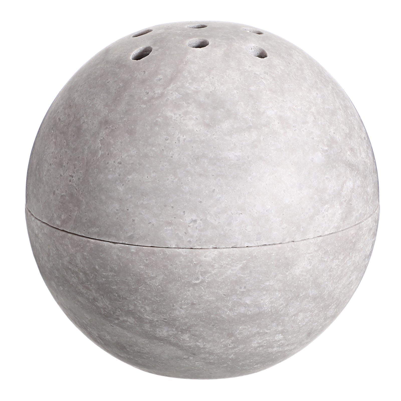 SUMNACON Natural Marble Round Incense Burner, Minimalist Travertine Stone Incense Holder with Lid Decorative Cone Coil Incense Burner Stand for Home Office Spa (Grey)