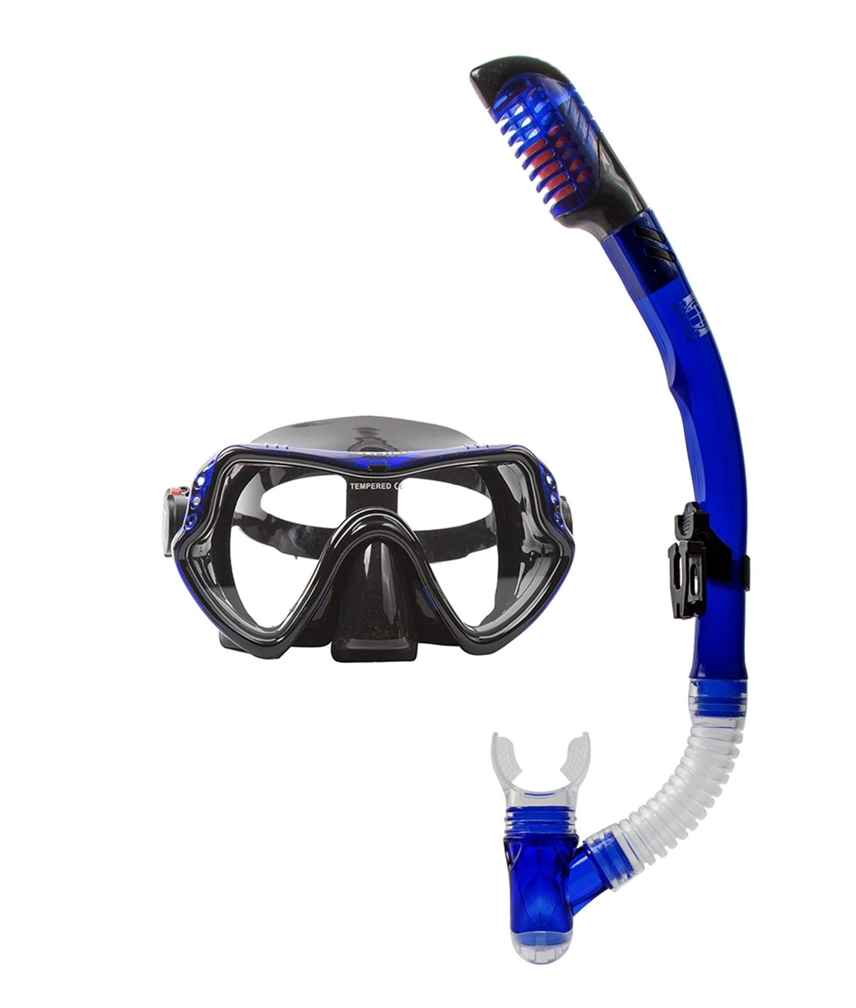 Snorkel Set - Adult Scuba Diving & Anti-Fog Mask (Blue)