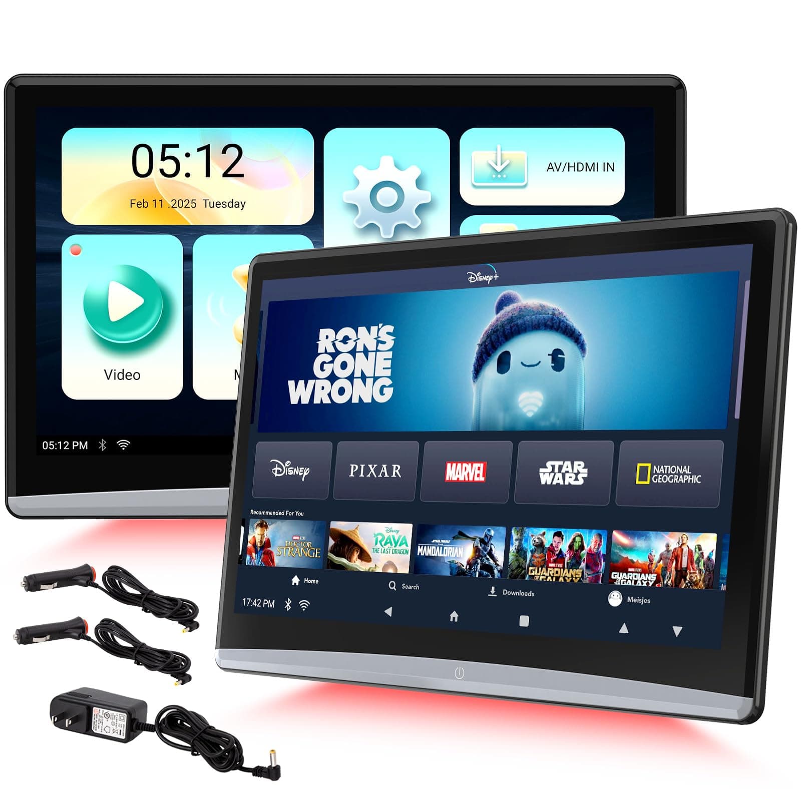 12.4" dual Android 11 car tv screens