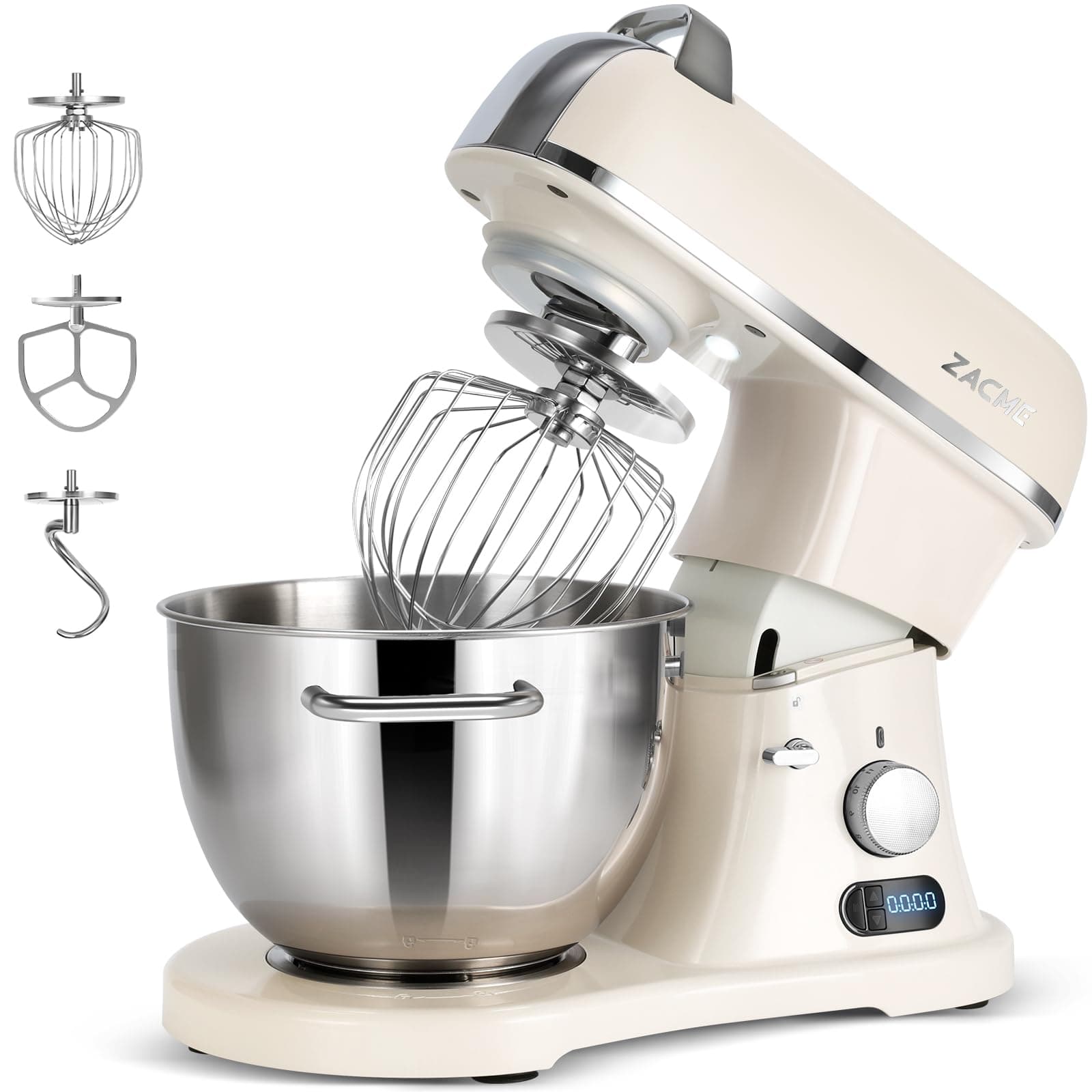 8.4QT Commercial Stand Mixer 800W with Aluminum Die Casting Meets the Standard of NSF/ANSI 8-2023, Mixers Kitchen Electric Stand Mixer with Stainless Steel 8L Bowl, Dough Hook, Whisk and Beater