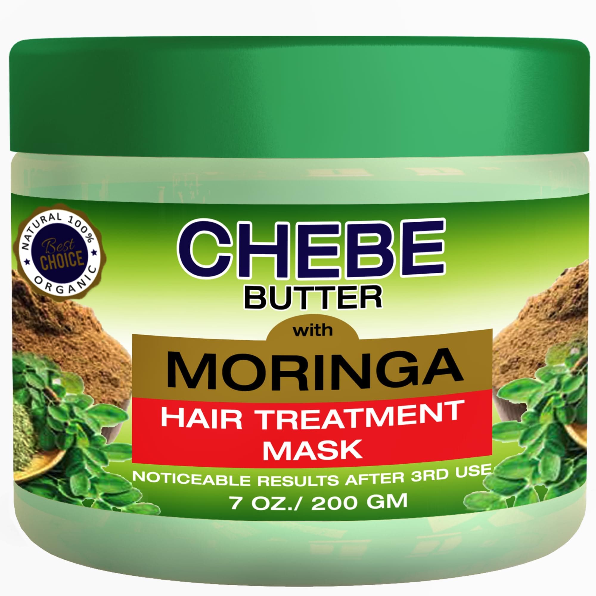AMALICO Moringa Hair Growth Cream With Chebe Butter - Leave in Moisturizer Ready to Use Hair Mask for Hair Growth and Deep Scalp Nourishment - 200 gram