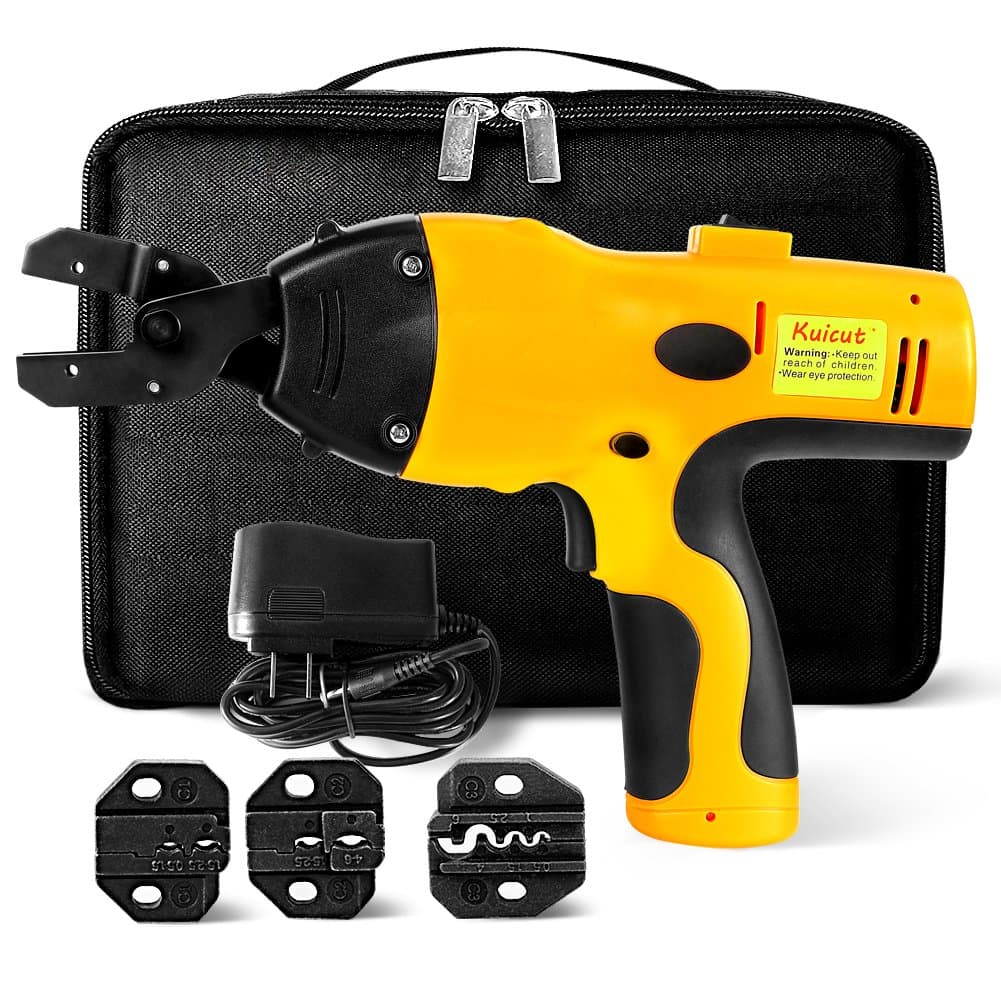 Cordless Crimping Tool Battery Powered Crimper Tool Kit for Cable Wire Terminals Connectors Non Ratcheting Crimping Tool For Electricians Contractors, Repair Supports Wiring Projects By Kuicut