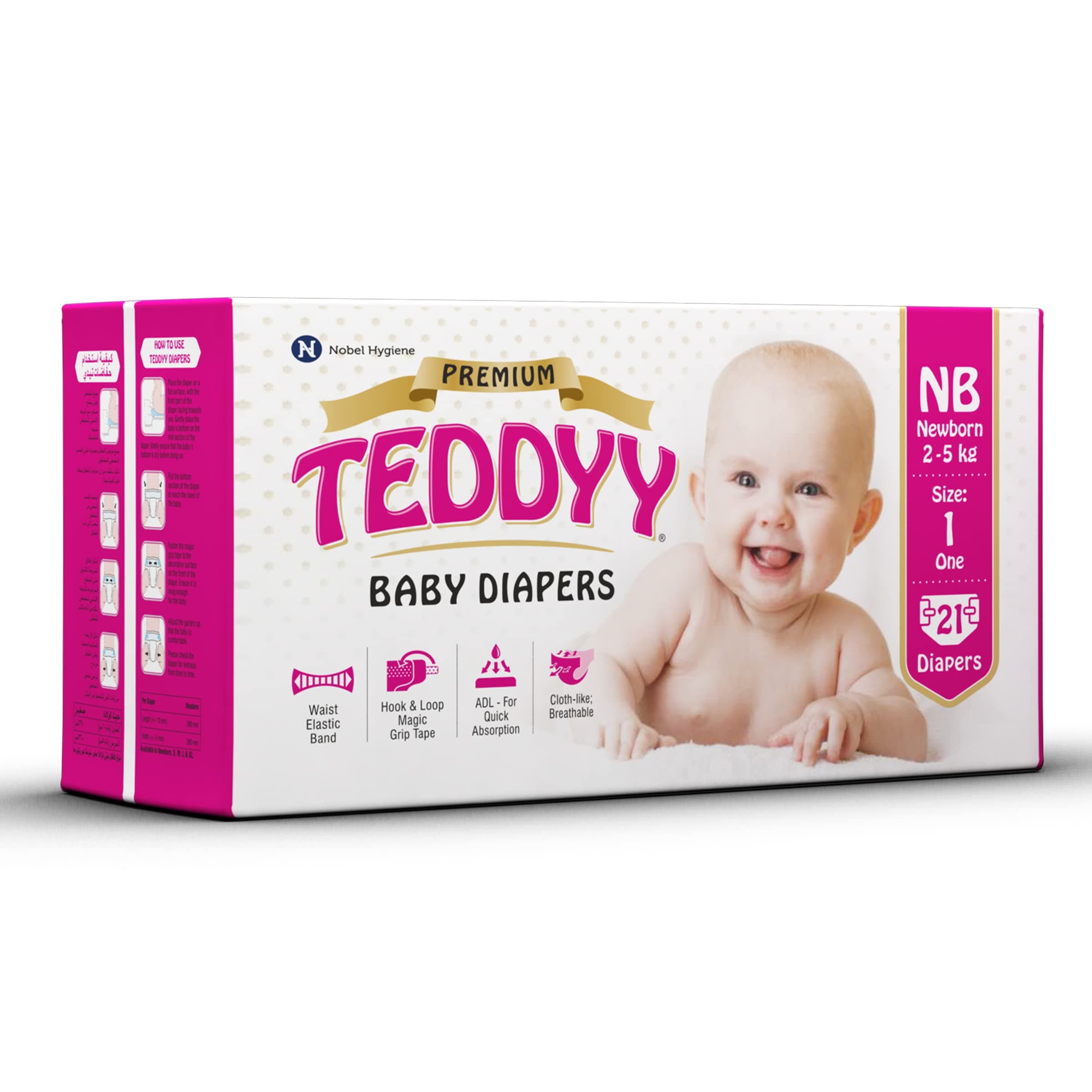 TEDDYY Baby Diapers Pants Premium New Born 21 Count (Pack of 1)