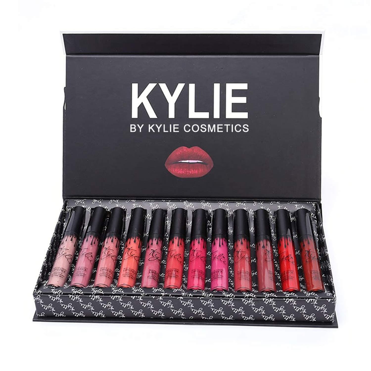 drunkenman Kylie 12 Pcs/Colors Portable Matte Lipsticks Kit Moisturizing Lip Rouge Women Cosmetics Lip Make Up Gift Set