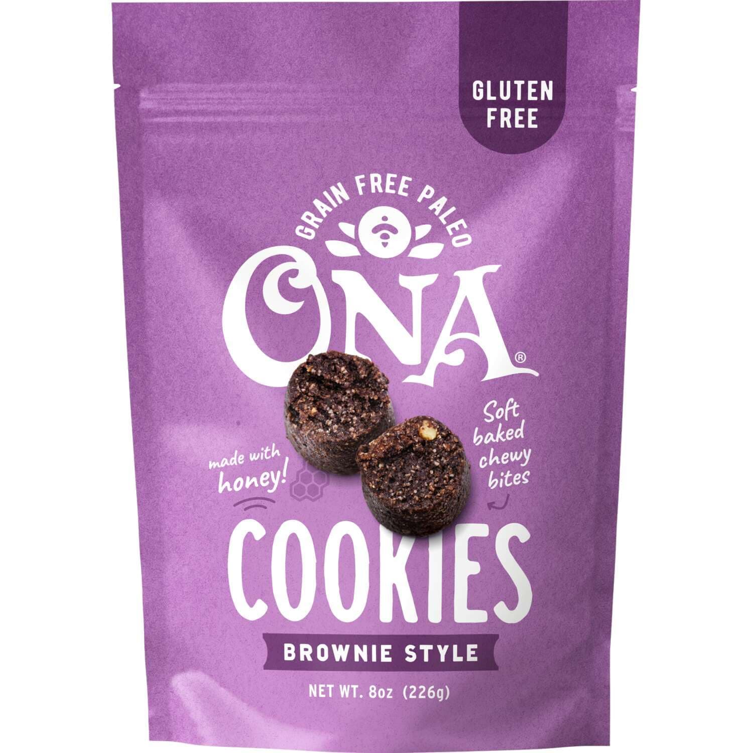 Ona Brownie-Style Cookies 4-pack, Made with Honey and Dark Chocolate, Ready to eat, Gluten free, Grain free, Dairy free, Paleo