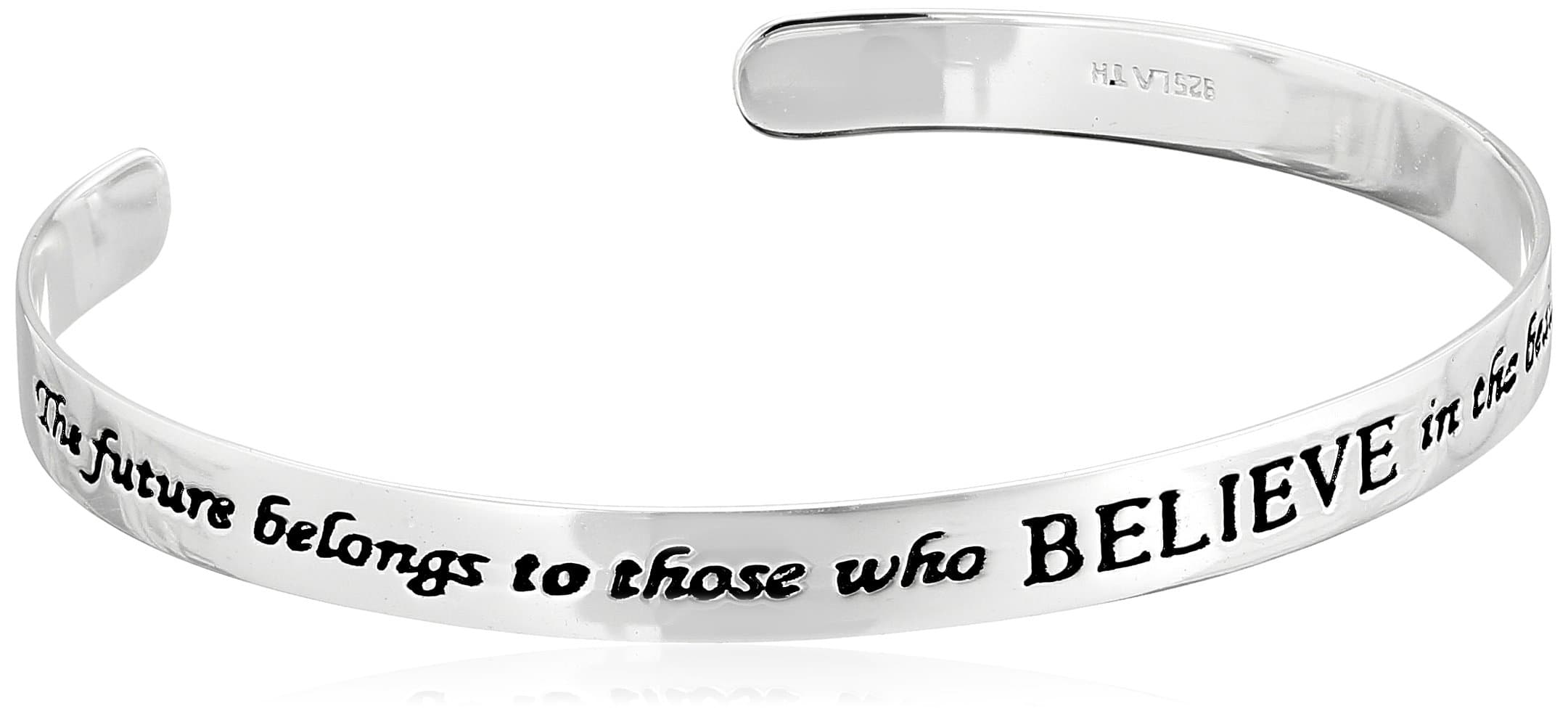 Sterling Silver "The Future Belongs To Those Who Believe In The Beauty Of Their Dreams" Cuff Bracelet