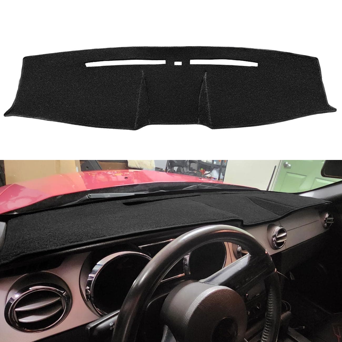 Dash Cover Dashboard Cover Pad Mat Custom Fit for Ford Mustang 2005 2006 2007 2008 2009 Cap Carpet Protector(Black) Y63