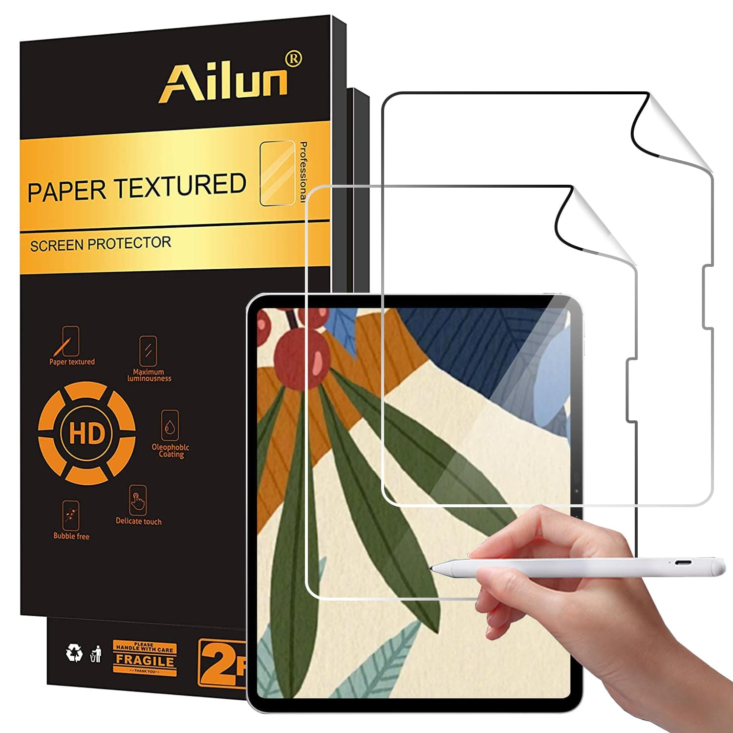 Ailun Paper Textured Screen Protector for iPad Air 13 Inch 2026/2025/2024 [8th/7th/6th Generation,M4/M3/M2] 2 Pack Draw and Sketch Like on Papertouch Anti Glare