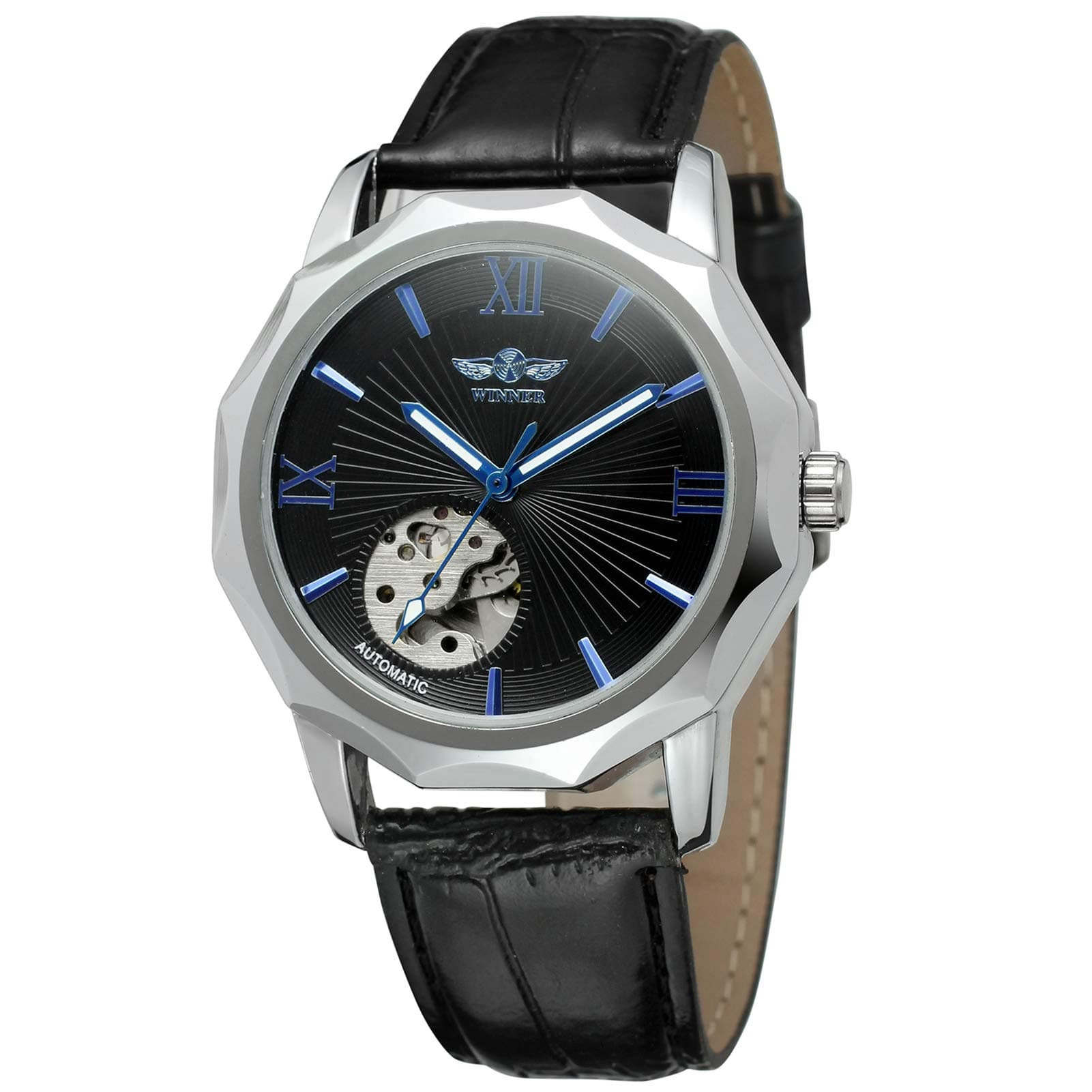ametoysT-Winner Men's Automatic Mechanical Watch with Strap Luminous Display Fashion Wristwatch