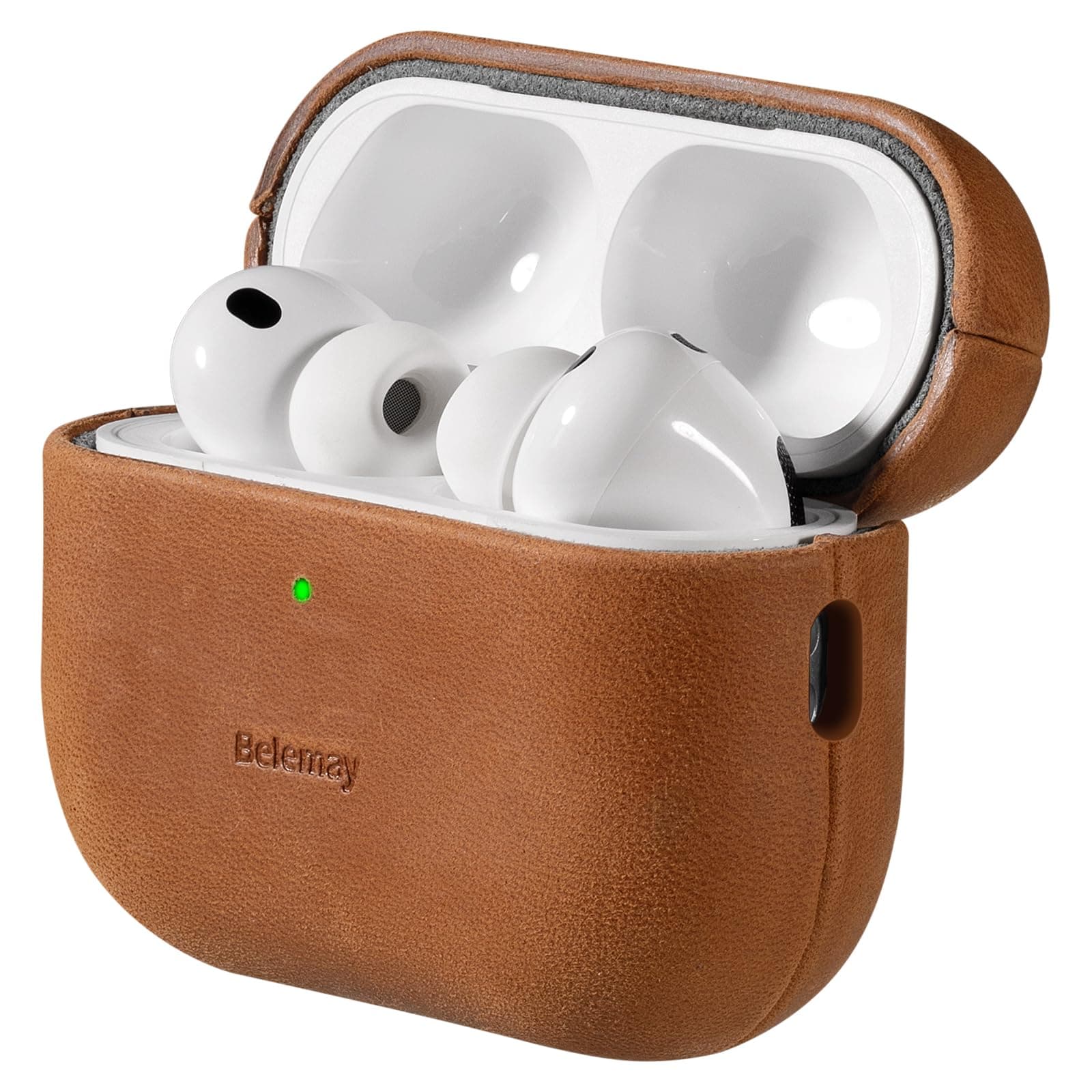 for AirPods Pro (2nd Generation) Case – Premium Crazy Horse Leather - Rich Patina- Secure Grip - Compatible with MagSafe and Wireless Charging - Compatible with Airpods Pro 2 Case - Tan