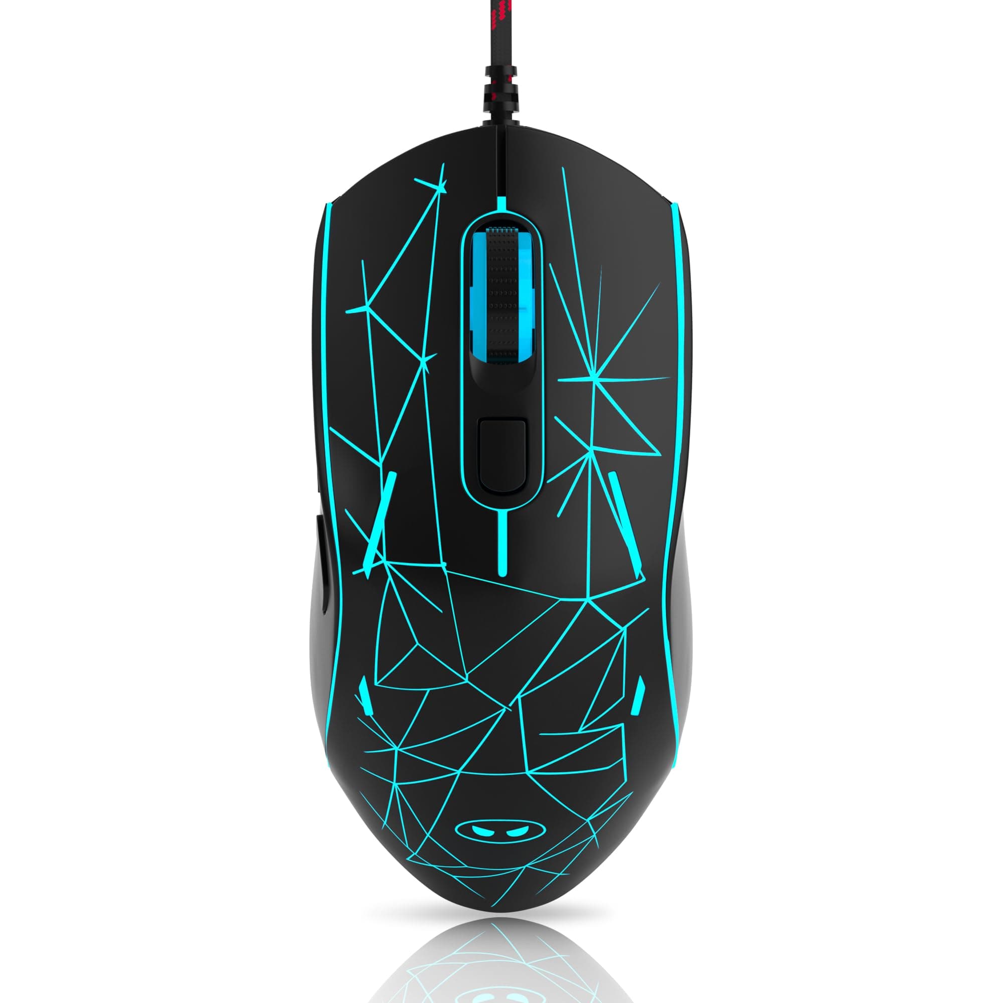 MageGee G6 Wired Gaming Mouse, Ergonomic USB Optical Mouse with 7 Colors Breathing LED Backlit, 6 Adjustable Speed Levels from 600 to 3200 for Laptop PC Computer Games & Work, Black