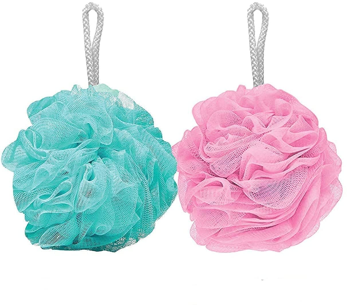 Stewit Bath Sponge Round Loofah & Back Scrubber for Men & Women, Mix Colors, Standard, Pack of 2