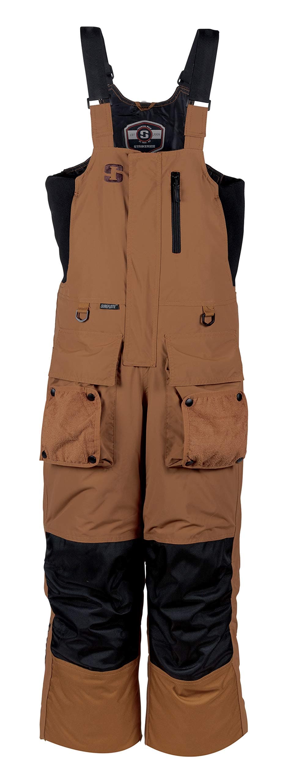 Striker Men's Climate Durable Windproof Water-Resistant Outdoor Ice Fishing Bib with Sureflote Flotation Technology
