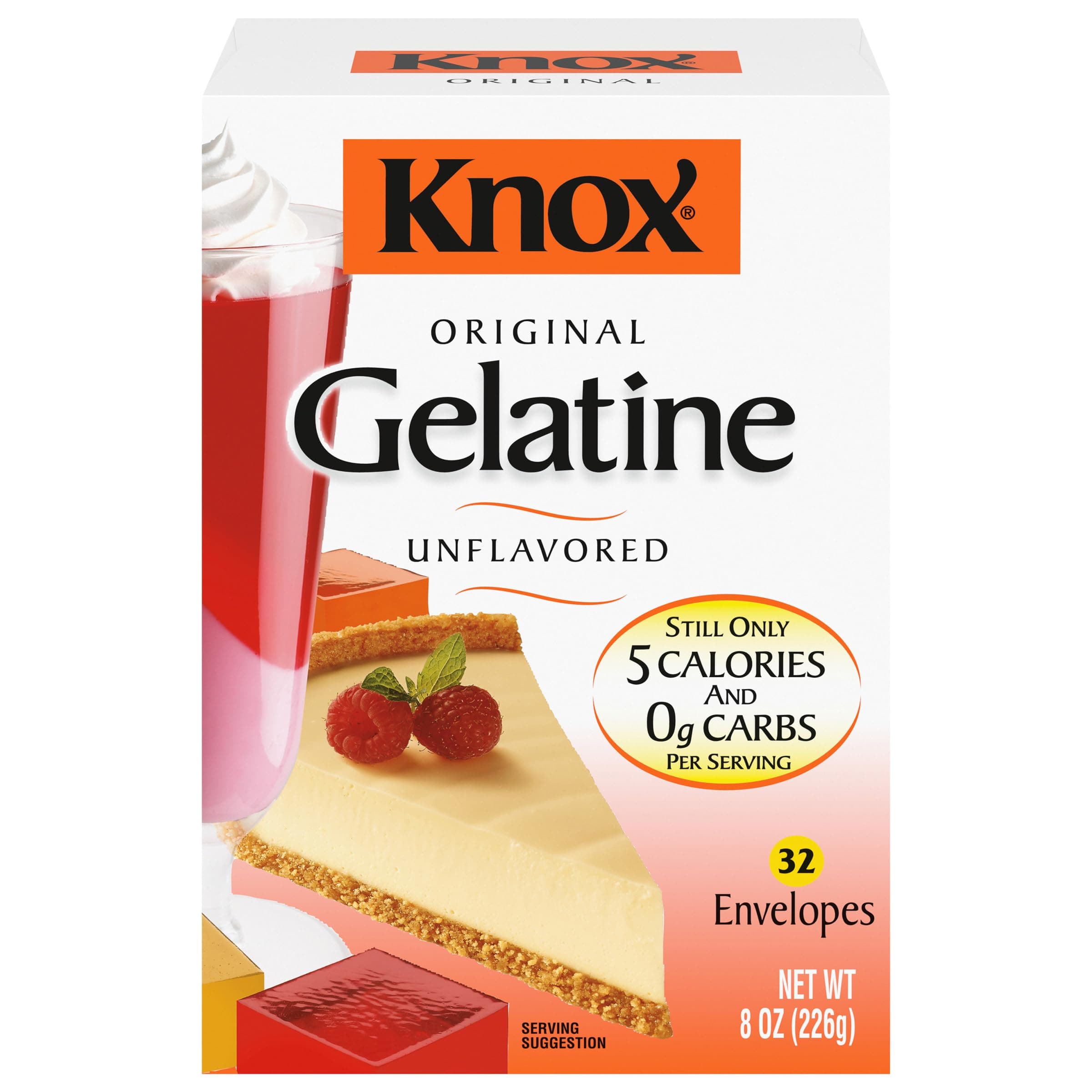 Knox Original Unflavoured Gelatine 32 Envelopes 226g