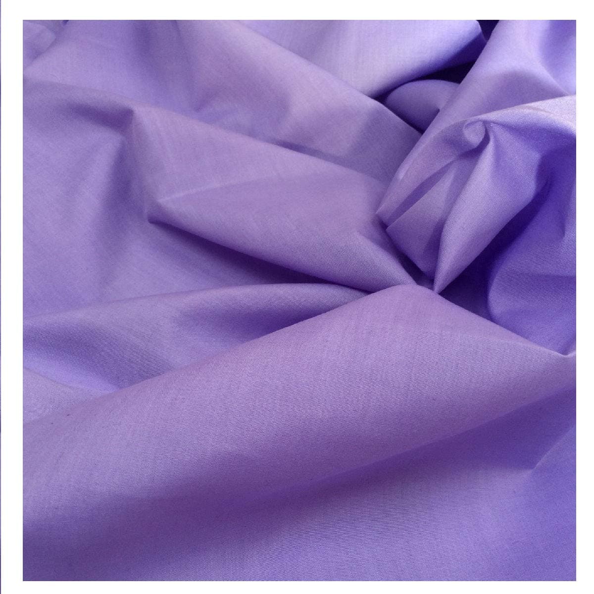 Polycotton Lilac Fabric Material Plain Colour By The Metre 115cm wide (45")