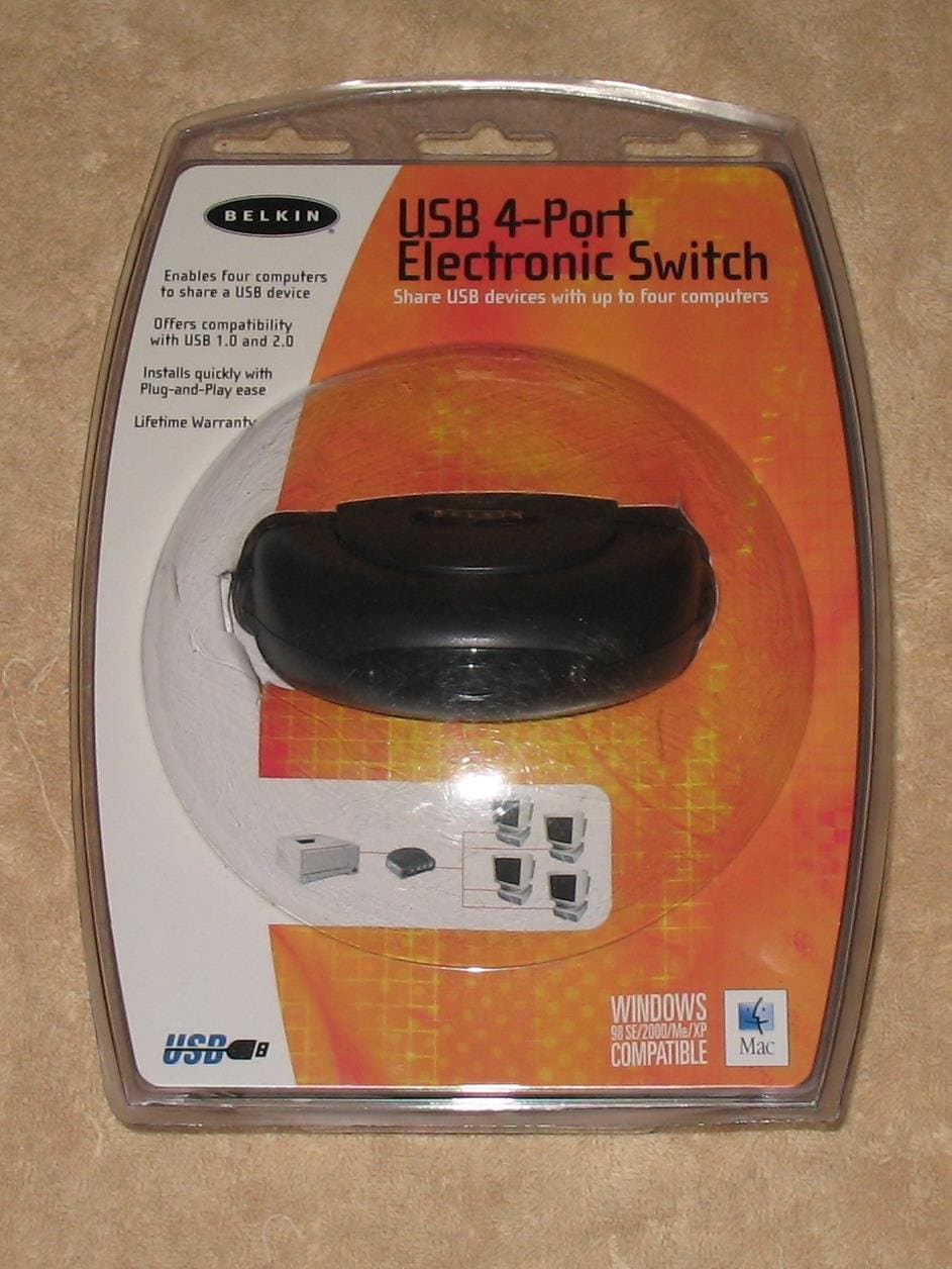 Belkin F1U200 4-Port USB Auto Switchbox (4 PCs to 1 Device)