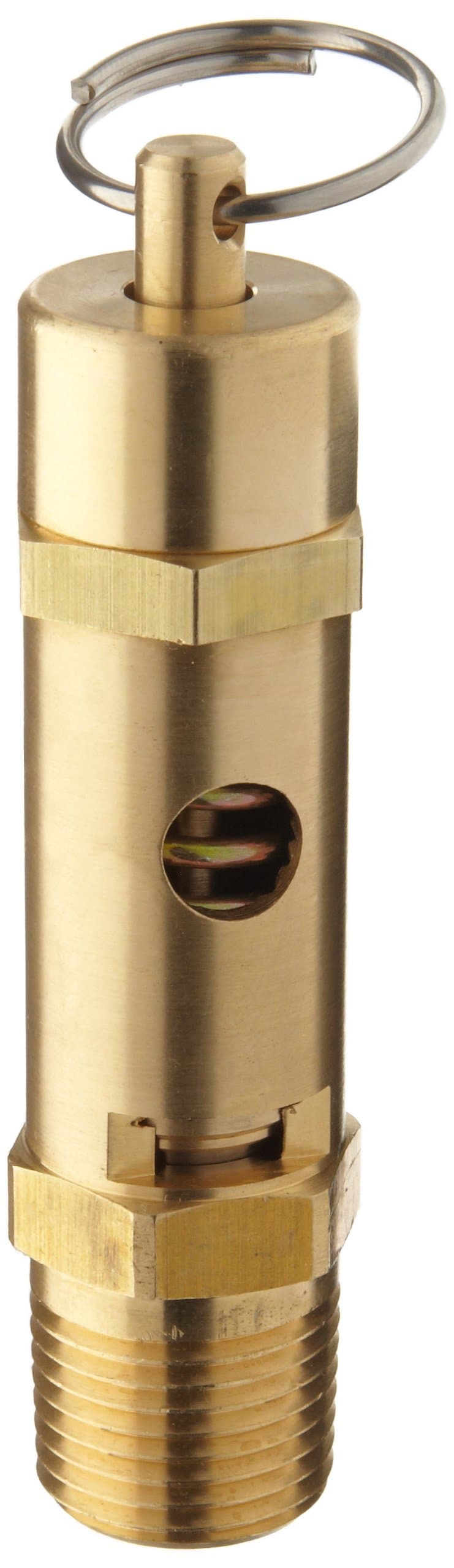 Kingston 118CSS Series Brass ASME-Code High Capacity Safety Valve, 140 psi Set Pressure, 1/2" NPT Male