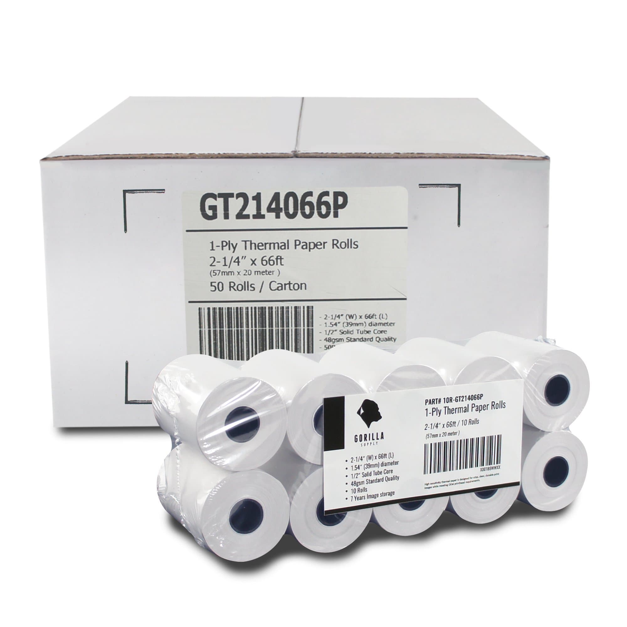 (50) Thermal Paper Rolls 2-1/4 X 66 Ingenico ICT 200 220 250 FD400 Vx520