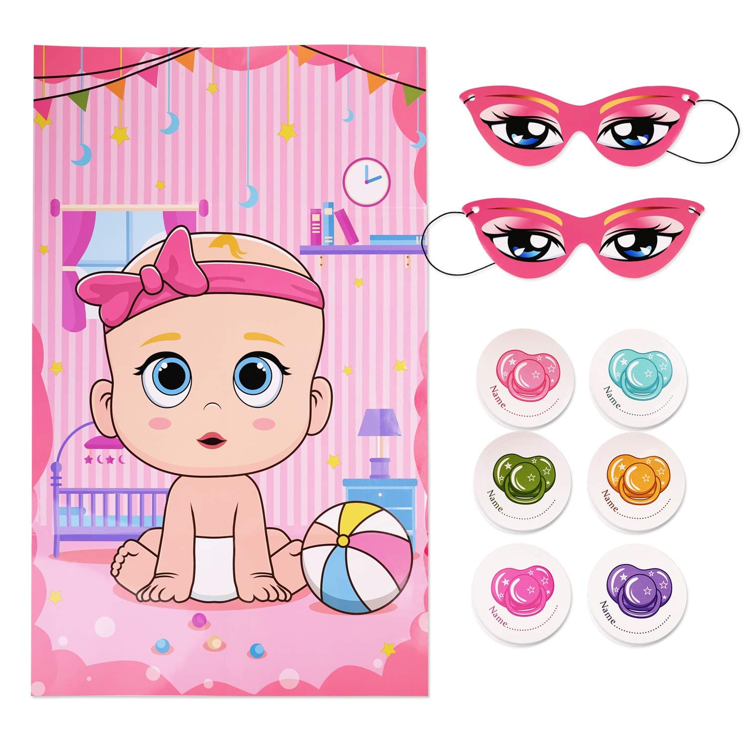 DERAYEE Pin the Dummy On the Baby Game, Baby Shower Funny Game Party Favor