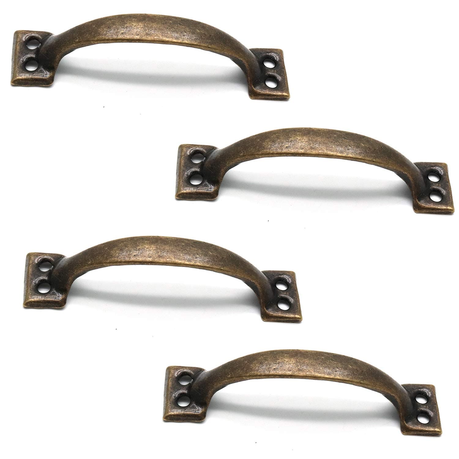 HONJIE Pull Handles Vintage Style Barn Door Grab Handle Bronze Tone (Pack of 4)