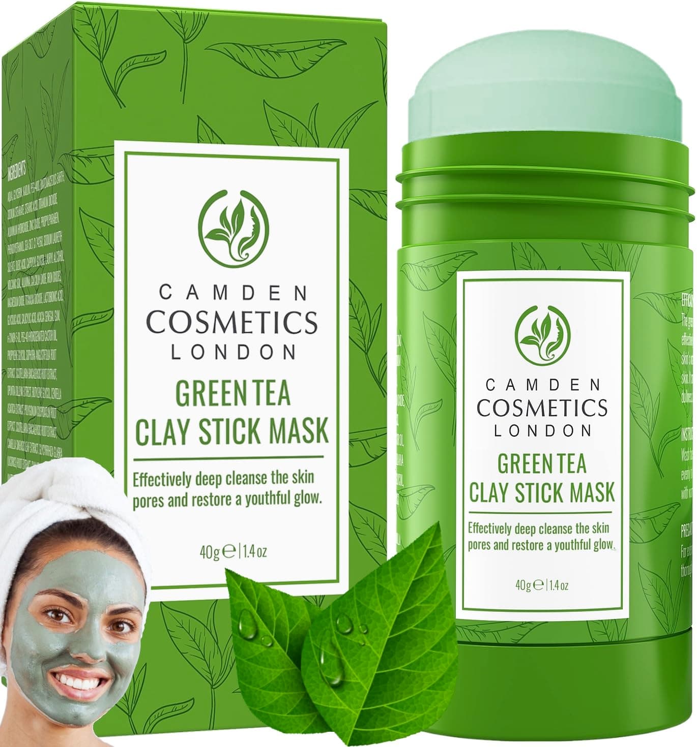 Green Tea Mask Stick For Face, Blackhead Remover Mask & Green Tea Extract, Green Tea Cleansing Mask Stick, Green Tea Deep Cleanse Mask, Blackhead Face Mask, Brightening Skin Care, Men & Women