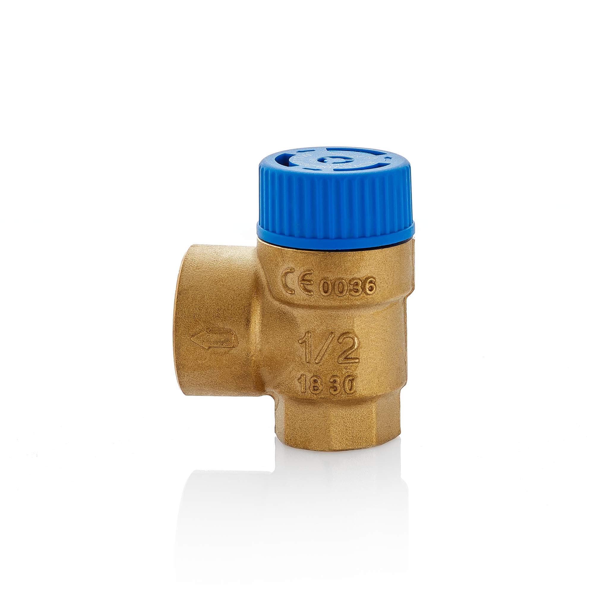 HYDROBILSafety Pressure Release Valve for Boilers, CE Marked, 3/4" BSP x 1" BSP Female Threads, Max. Pressure 6 Bar - Solid Brass Construction, Temperature Range -20°C to 160°C