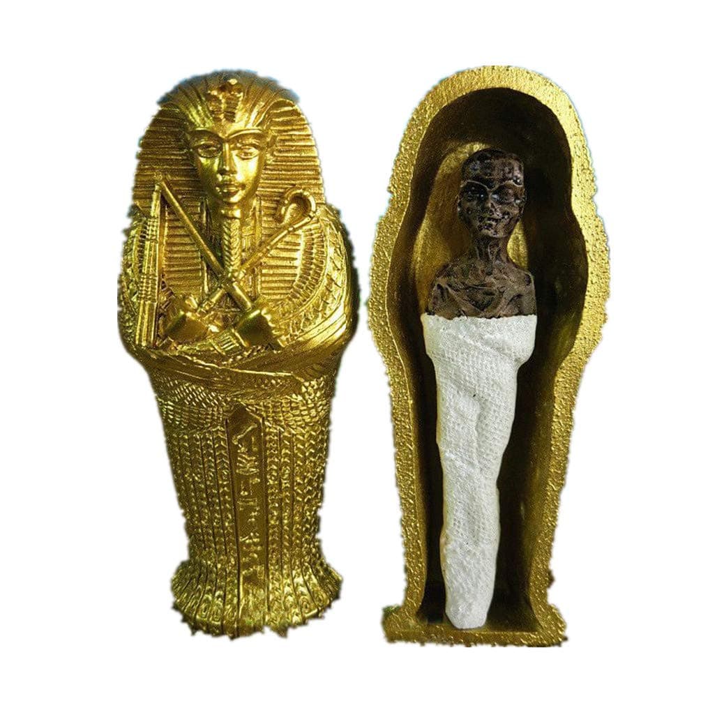 hongma Resin Ancient Egyptian Coffin Figurine Sculpture Egypt Mummy Statue Small Ornaments Miniature Model Decoration